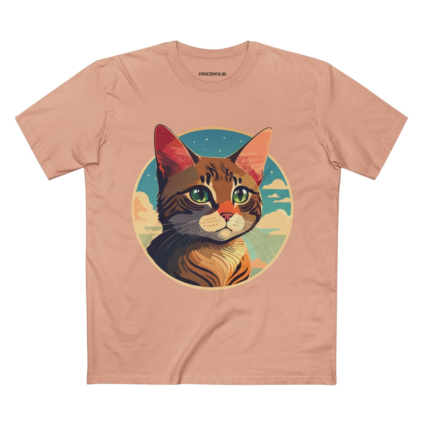 Animals Shirt Cat Design Unisex Premium Cotton Tee With Original Art From Retro2Nova Collection Exclusive Edition