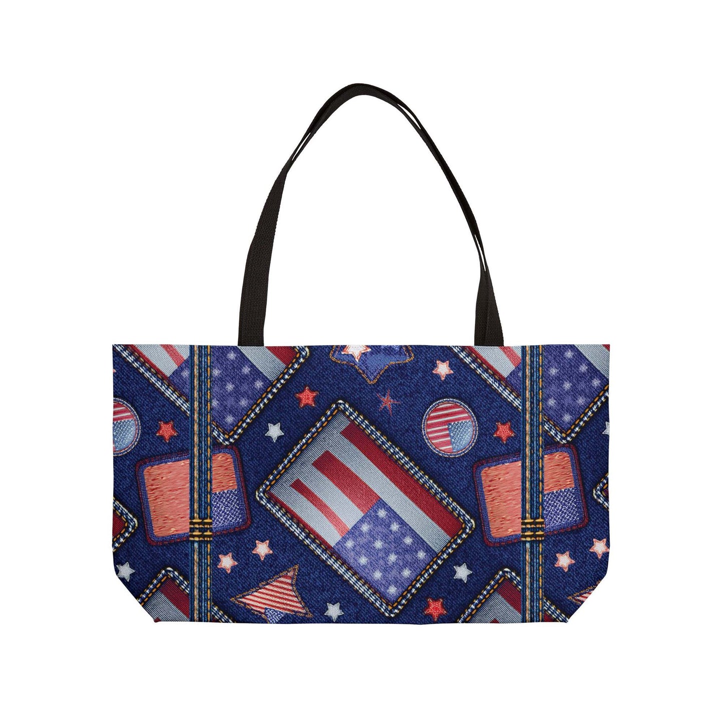 4th of July Denim Color Imitation Print Unisex  Yoga Bag  Spun Poly 24x13 Canvas Bag 59
