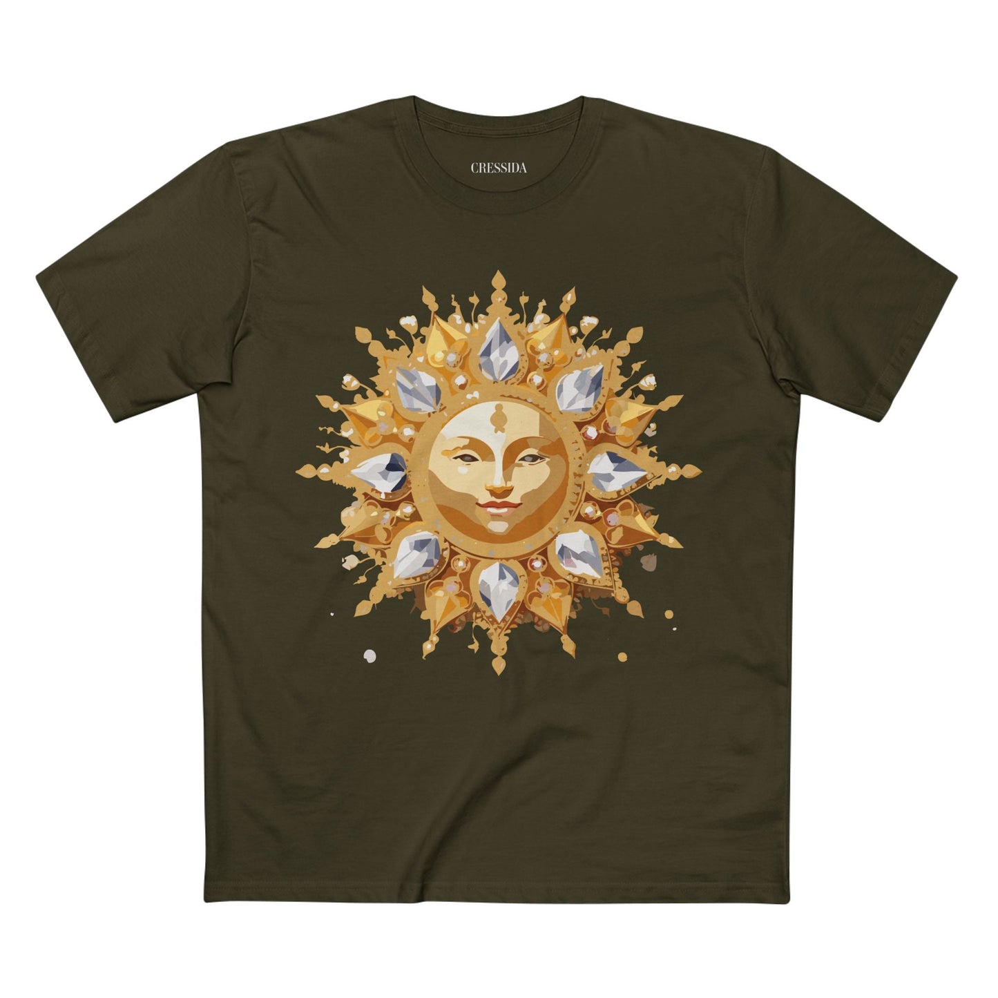 Gold Sun Graphic Unisex 100 Cotton T-Shirt with Golden Art Design 4