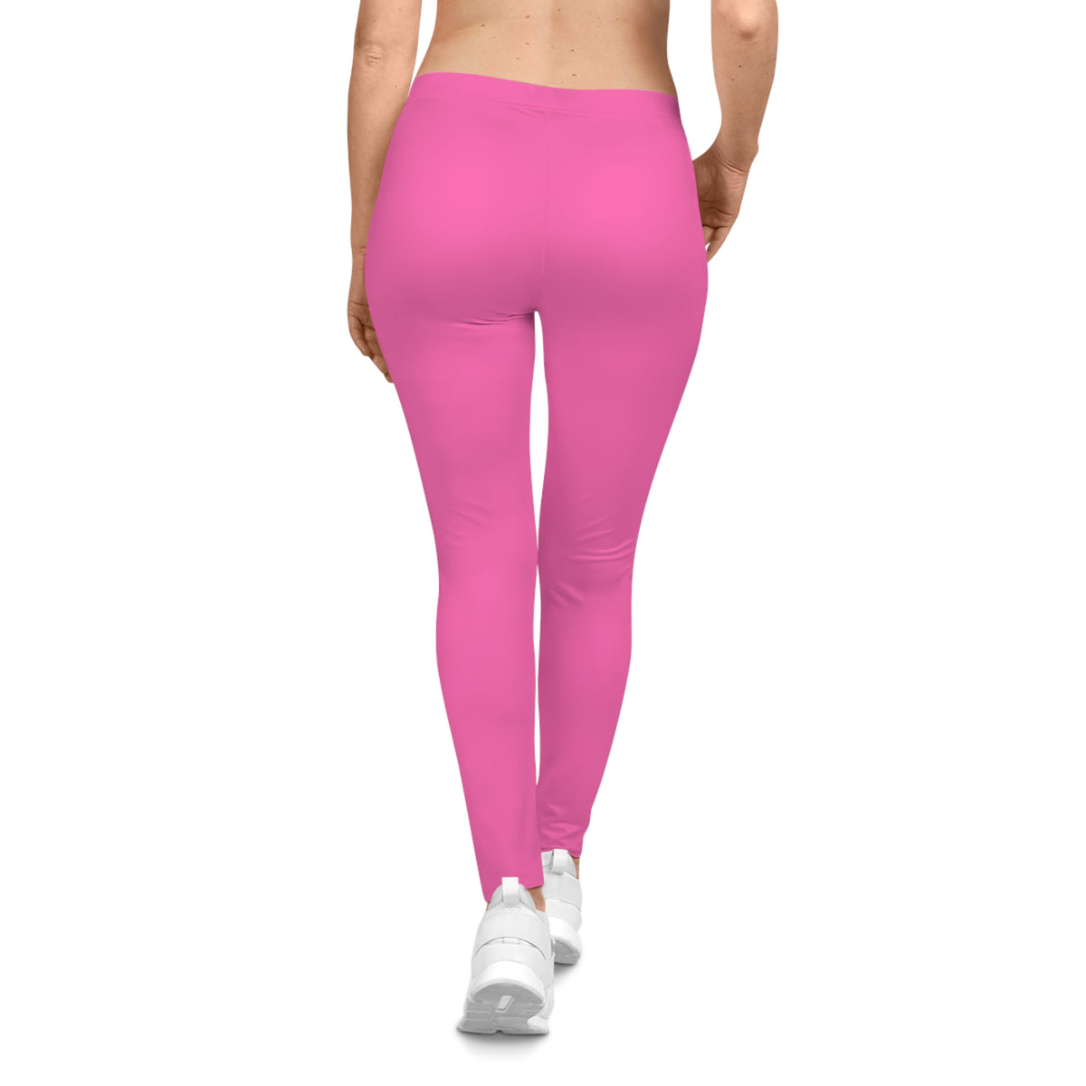 Hot Web Pink Color Women's Poly-Span Casual Leggings XS-2XL