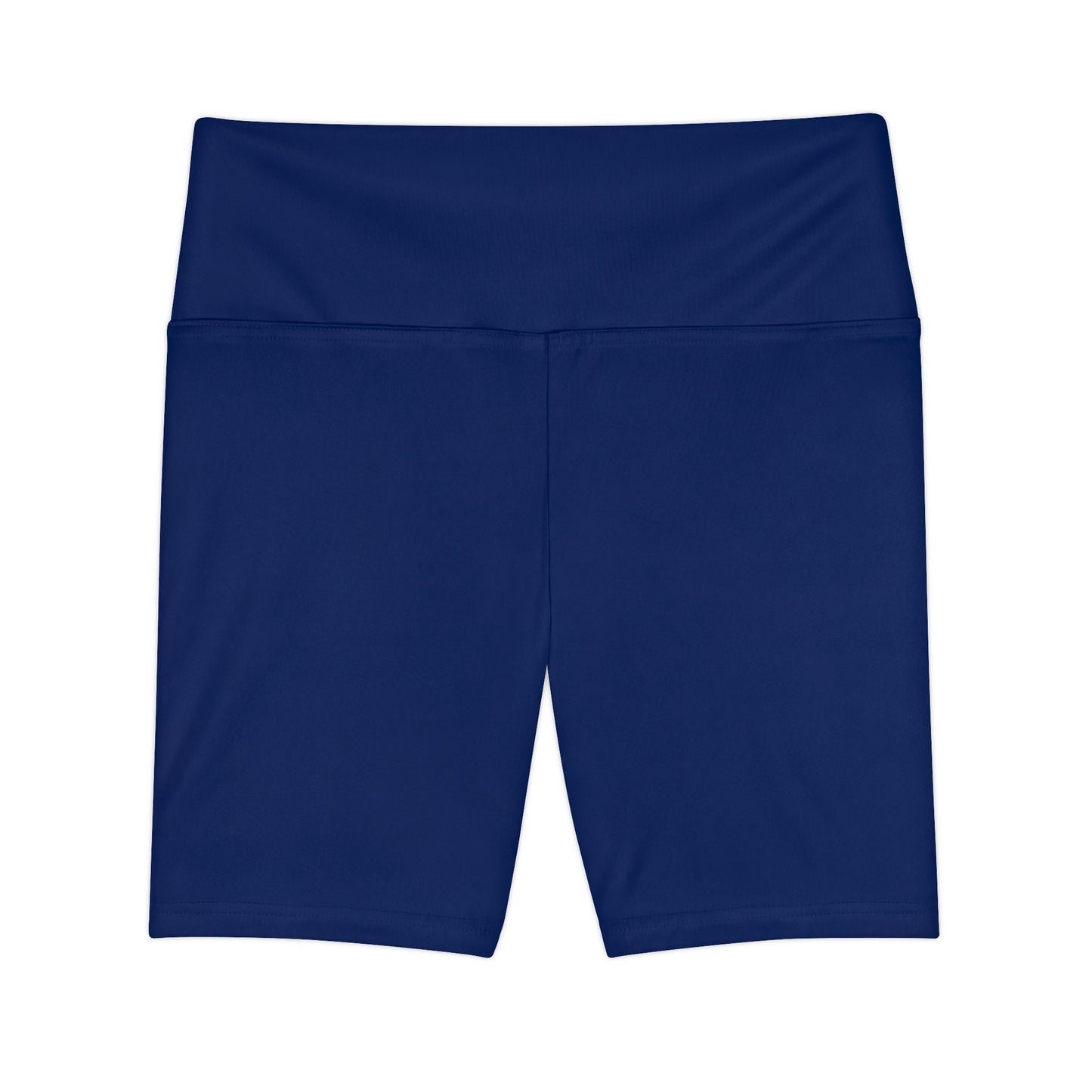 Deep Navy Women's Workout Shorts — Solid High-Waist Biker Shorts for Exercise & Everyday Wear