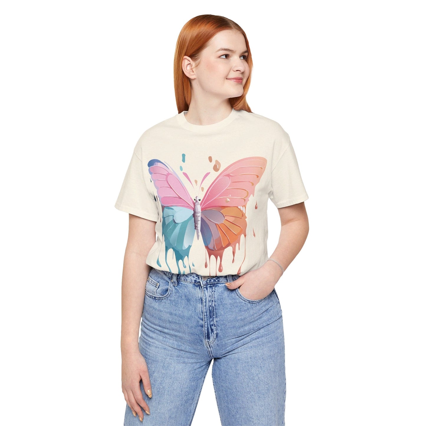 Butterfly Graphic Unisex 100 Cotton Lightweight Vintage Design Jersey Tee 93