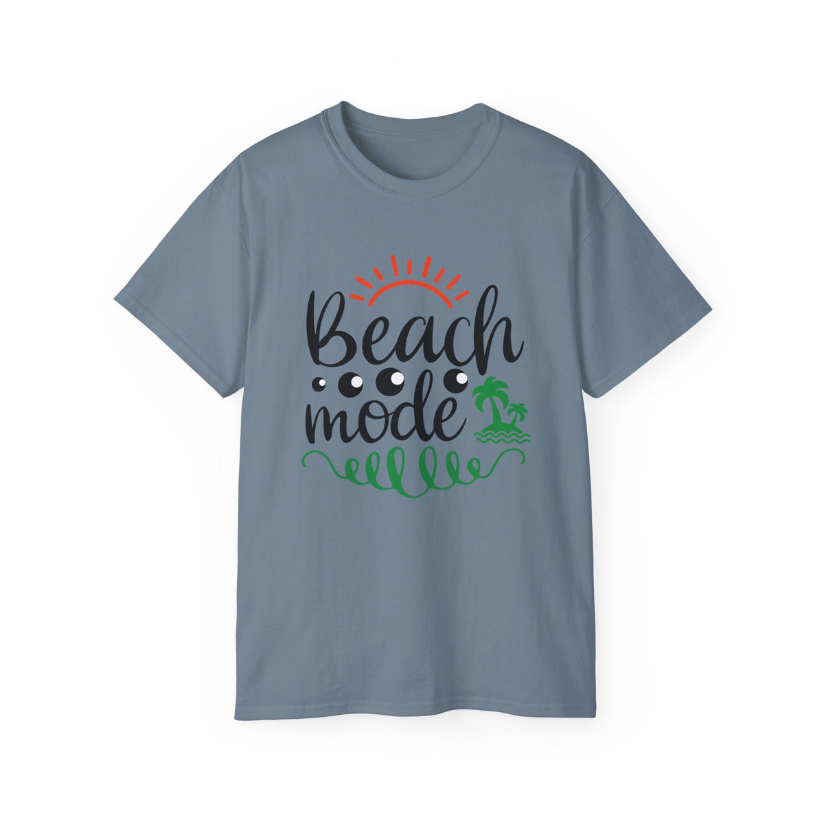 Beach Mode Tee | Palm Tree Sun Wave Graphic