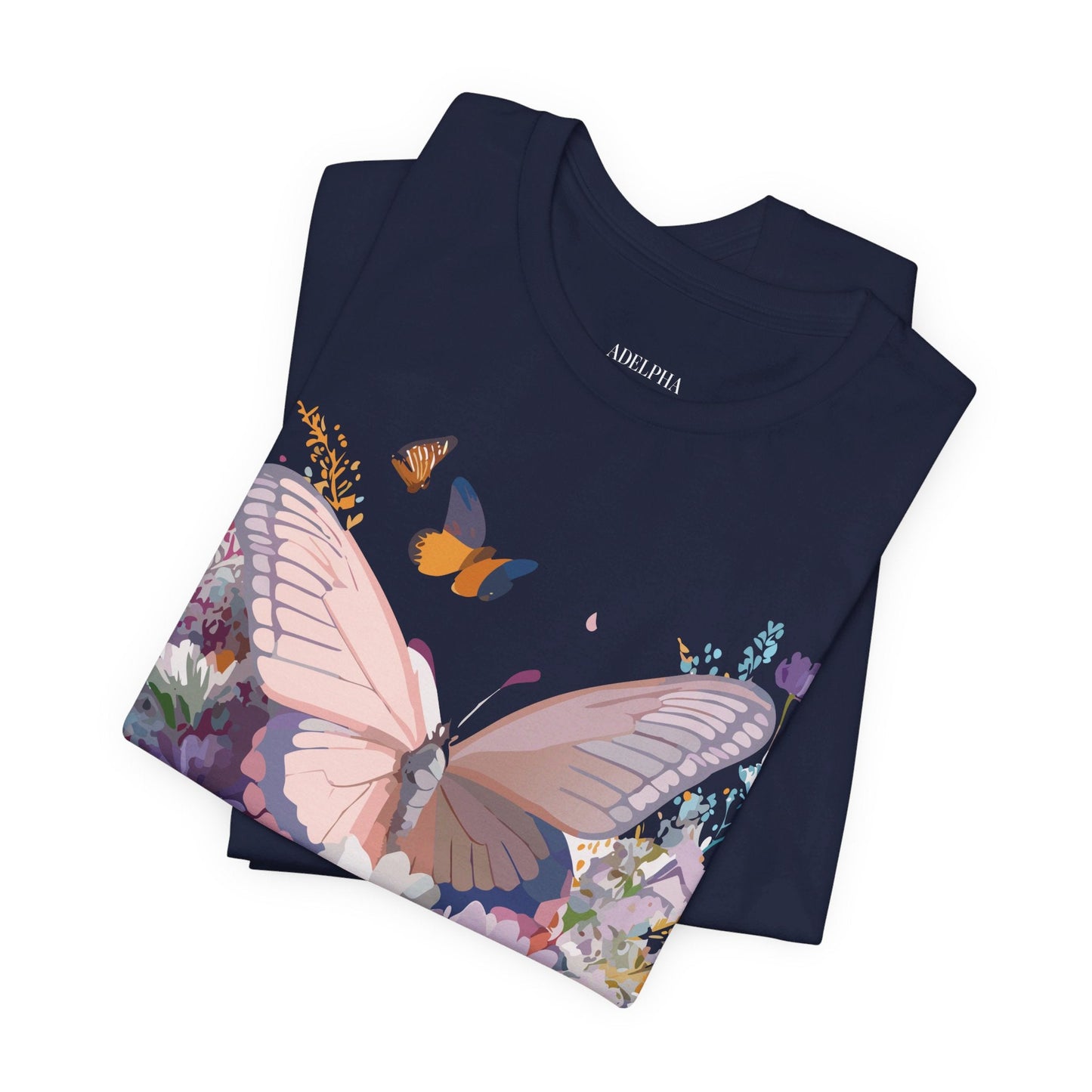 Butterfly Graphic Tee Unisex Vintage Art Design Adelpha Short Sleeve