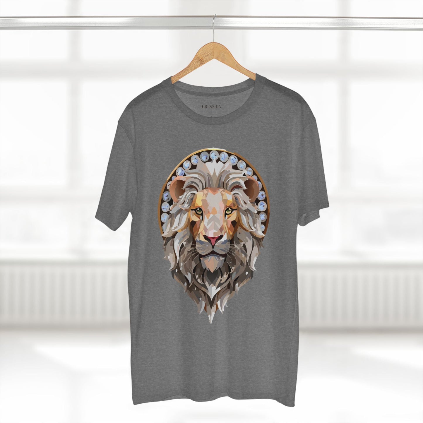 Lion Graphic Unisex 100 Cotton Tee With Unique Animal Golden Medallion Art Design 8