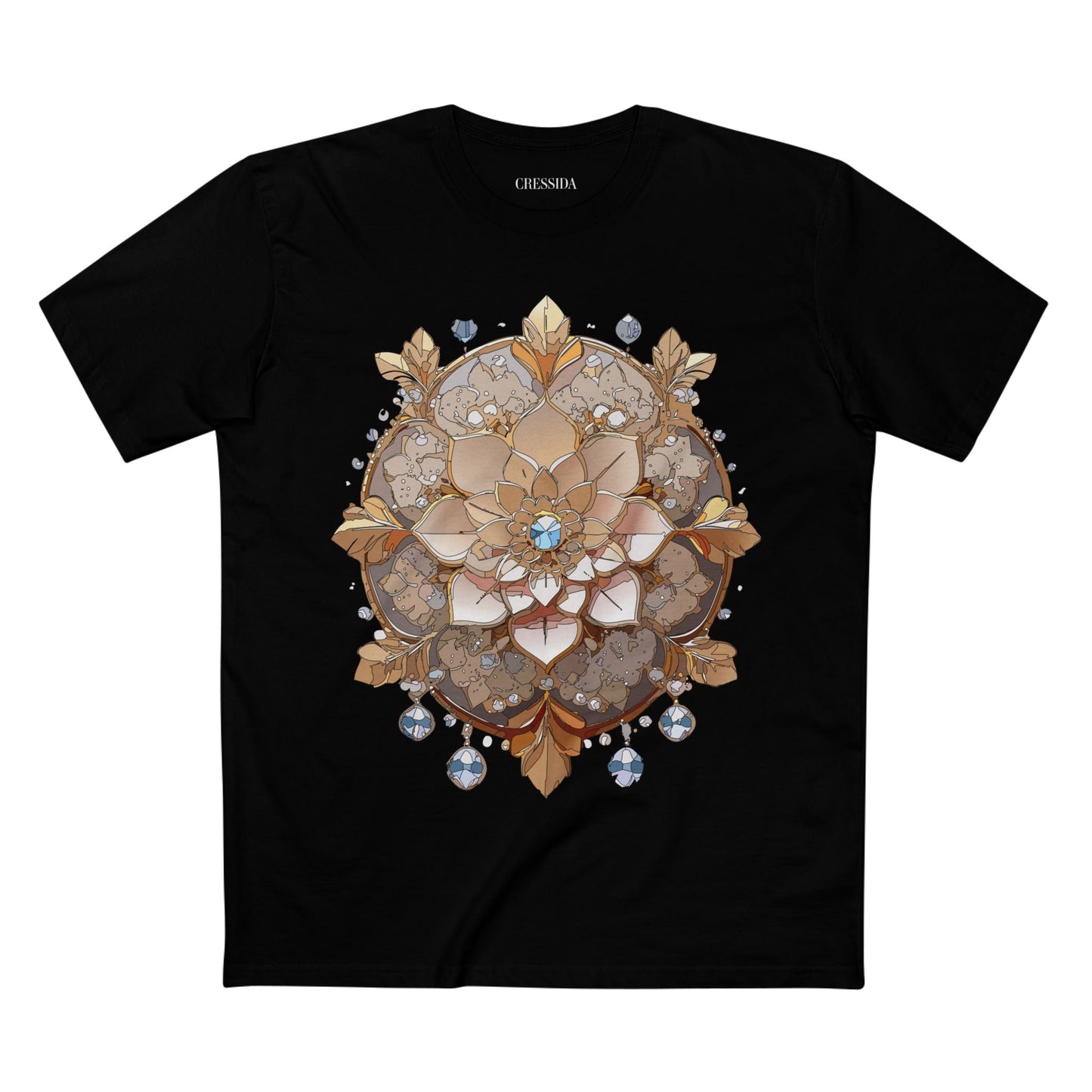 Floral Graphic T-Shirt Unisex 100 Cotton Art Design with Antique Flowers Tee 17