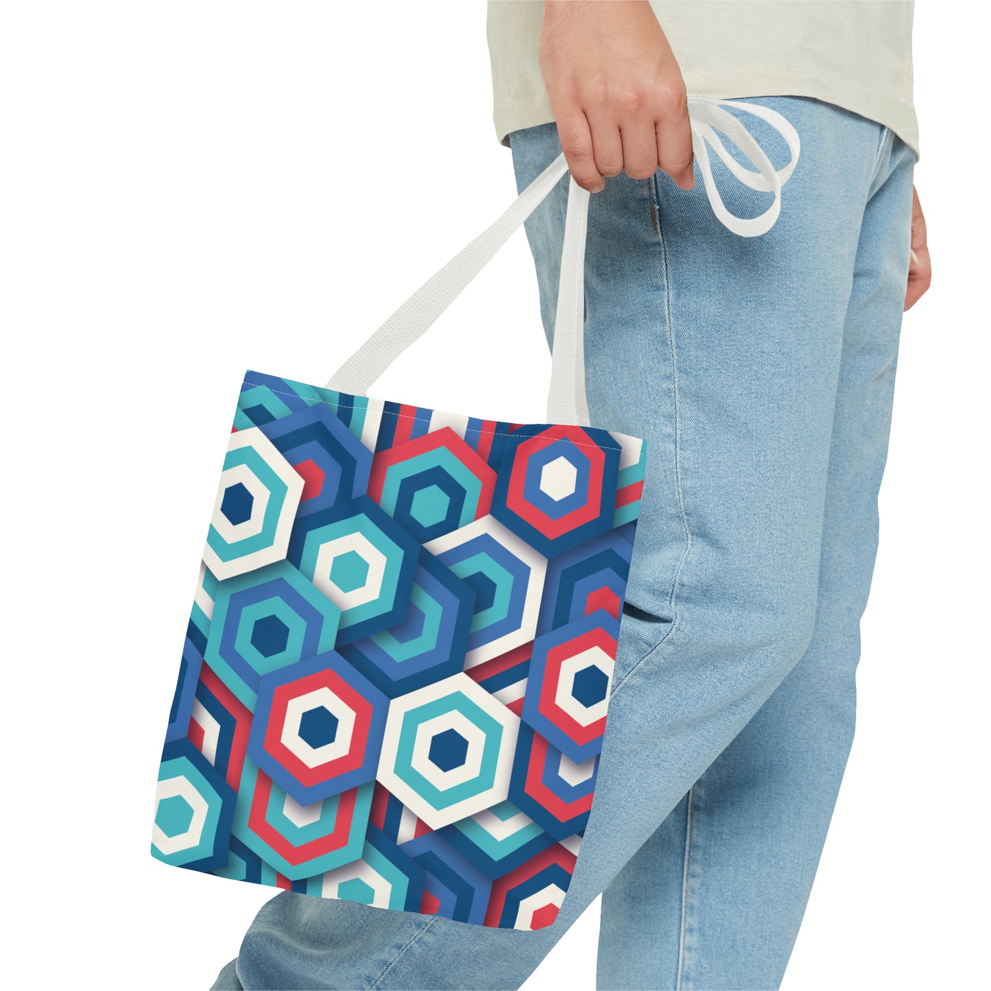 Bolsa de lona con estampados abstractos 