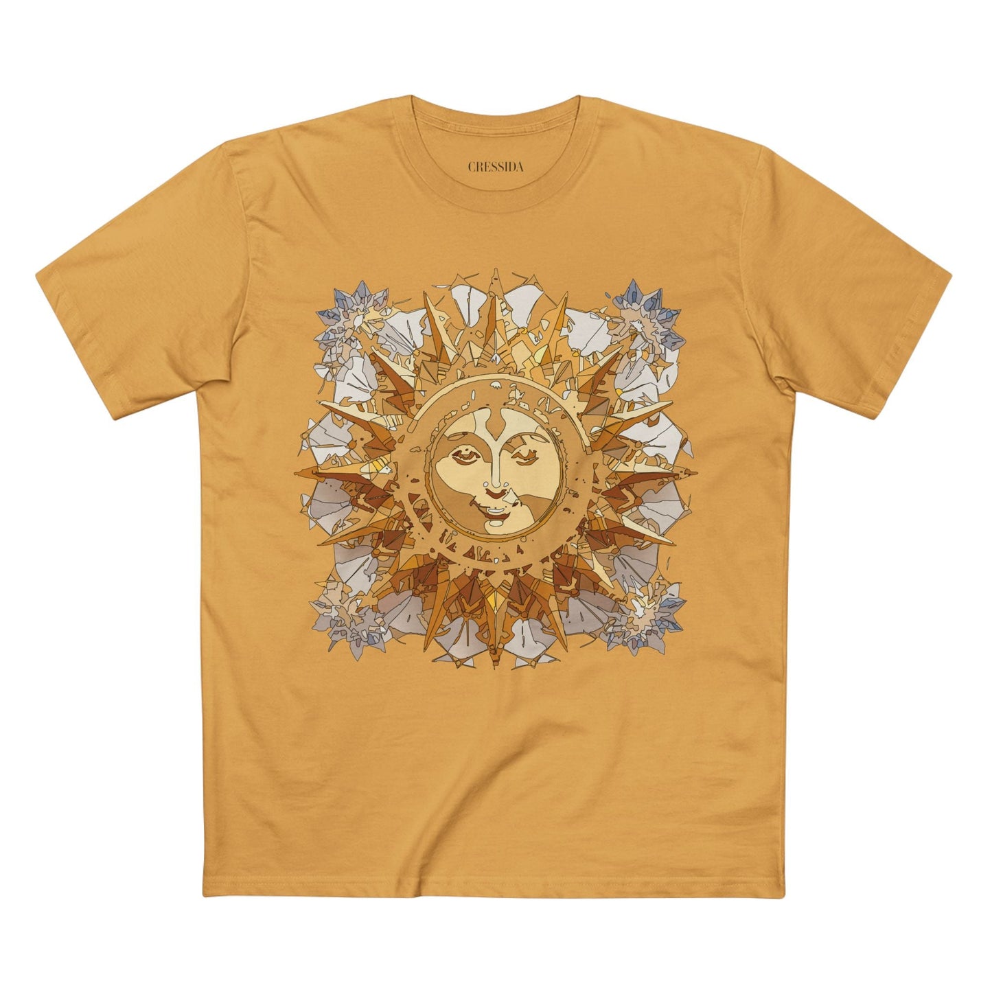 Gold Sun Graphic Unisex 100 Cotton T-Shirt with Golden Art Design 17