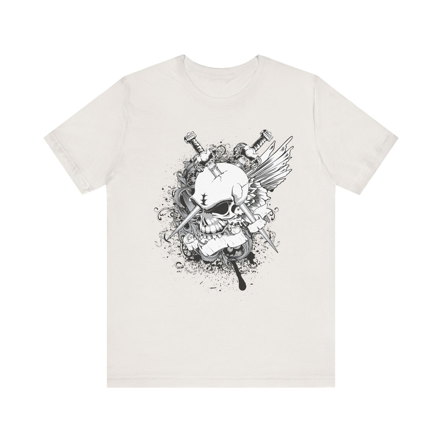 Dagger Skull Graphic Design Tee, Skull Shirt, Vintage Tees, Art Design T-Shirt, Vintage Graphic Tee, Art Shirts with Skulls