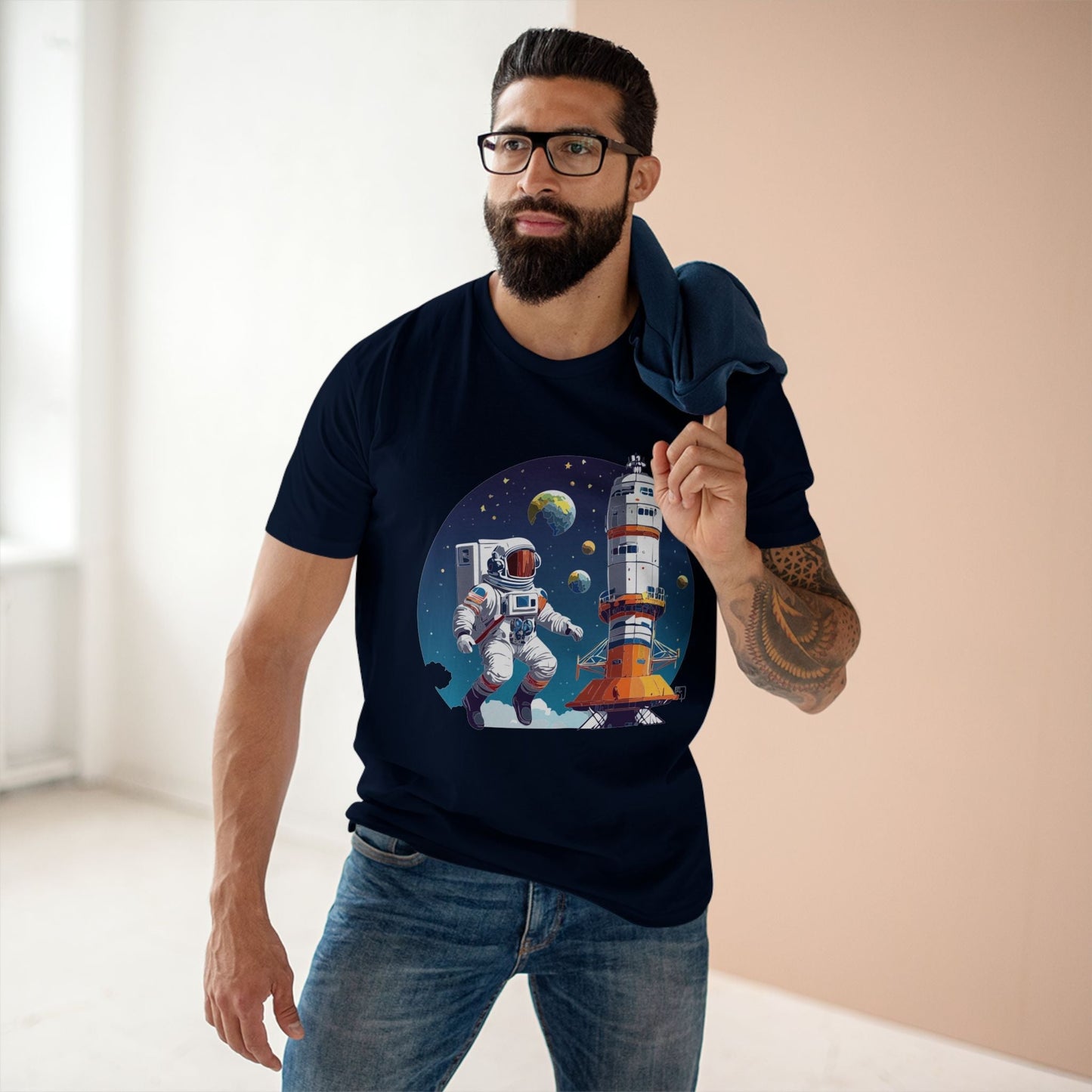 Cosmos Astronaut Shirt Unisex Premium Cotton Tee With Original Space Art Design From Retro2Nova