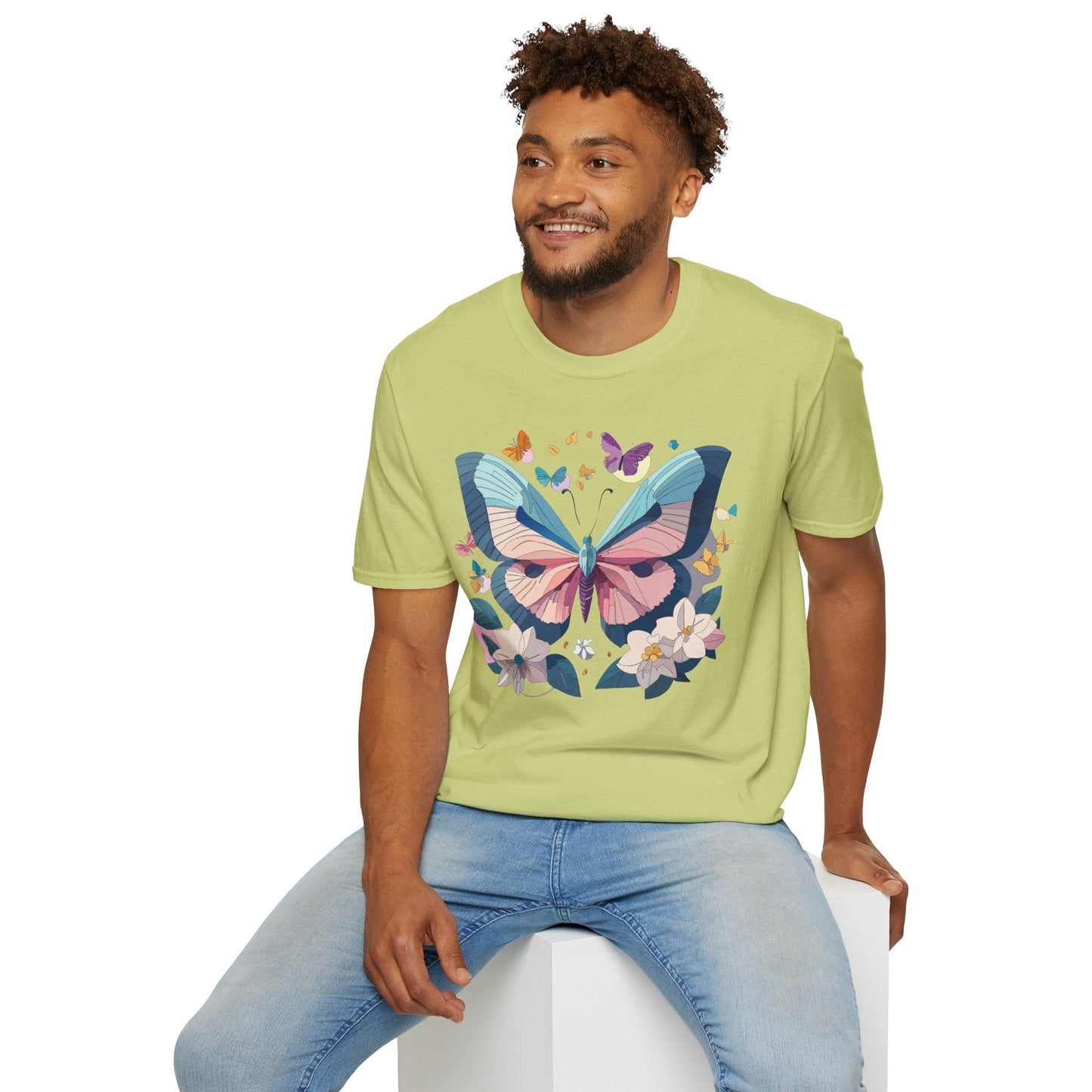 Butterfly Shirt Unisex T Shirt Softstyle Gildan 64000 Ring Spun Cotton Monarch Design