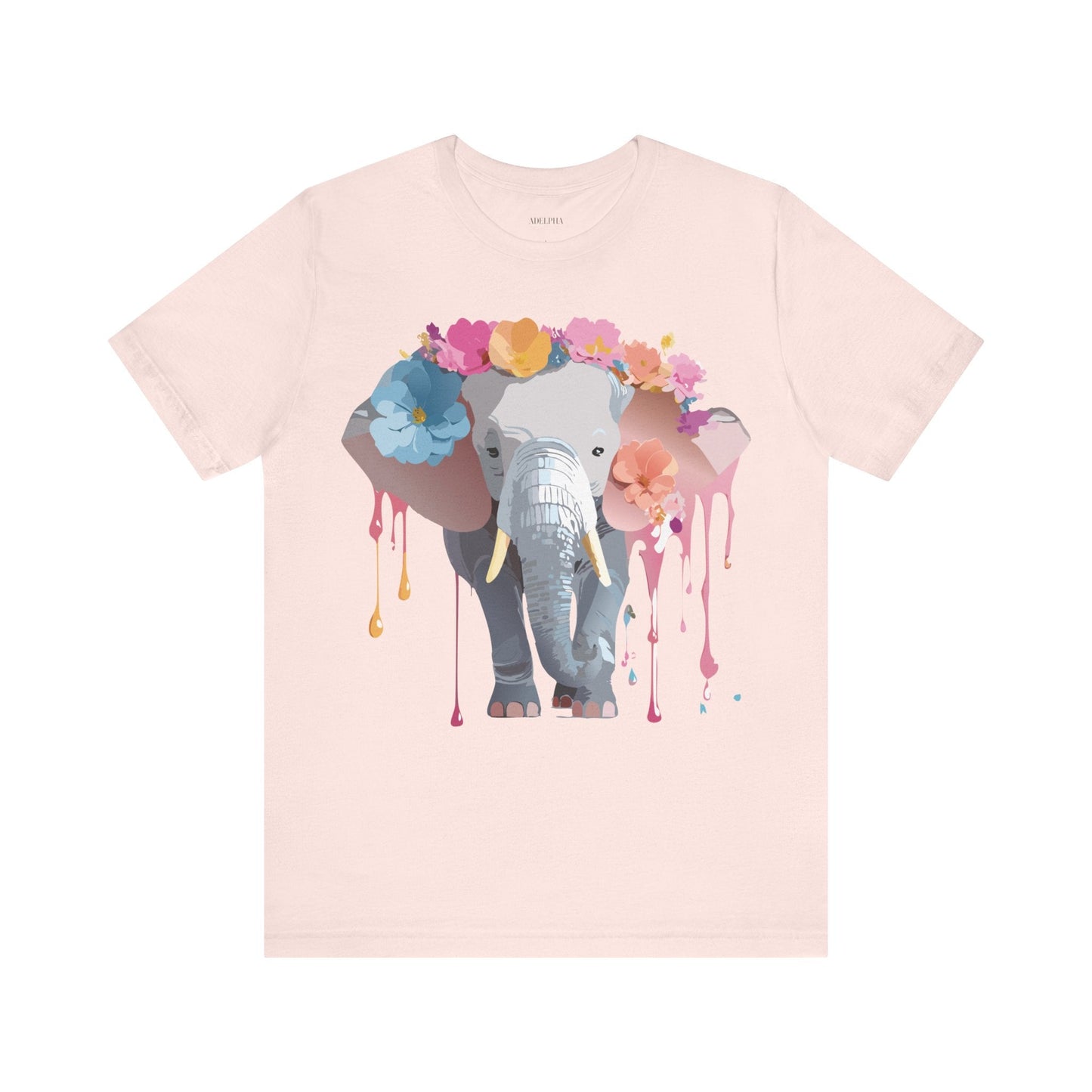 Adelpha Elephant Graphic Tee Unisex Short Sleeve Jersey Shirt With Vintage Artwork