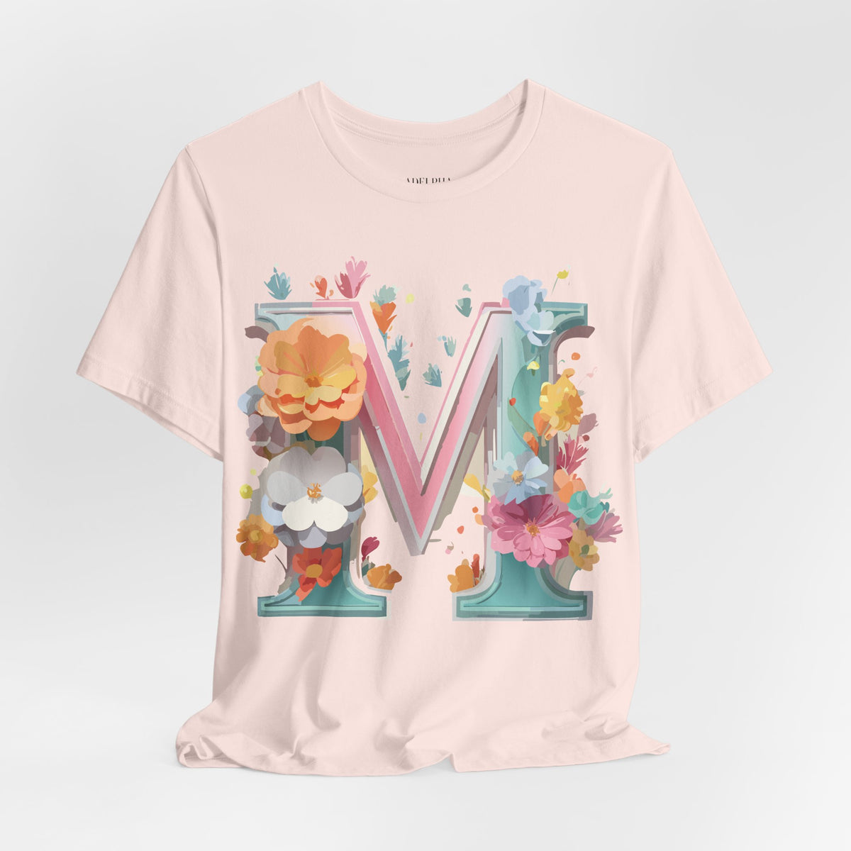 Letter M Graphic Unisex Cotton Bella+Canvas Tee with Art Letter Design