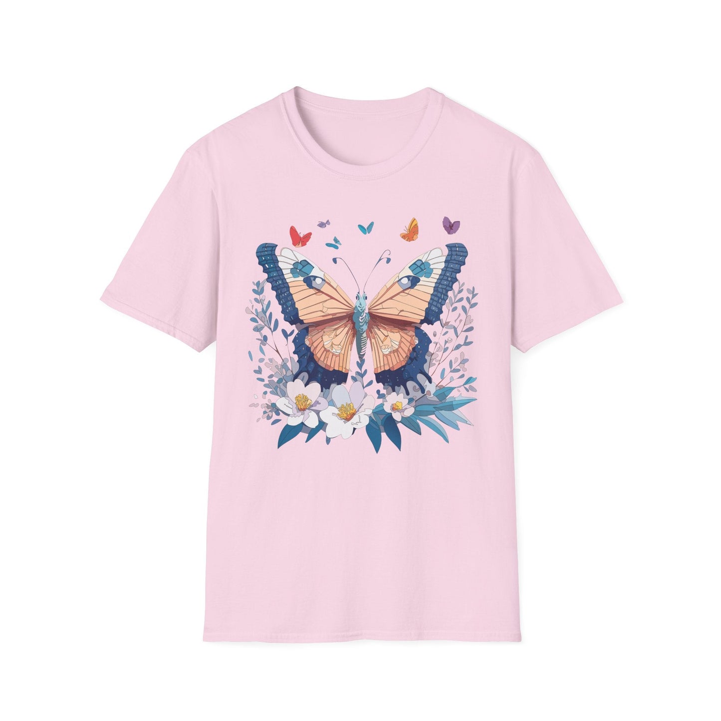 Unisex Butterfly Shirt Monarch Design Gildan Softstyle 64000 Short Sleeve Tee For Men And Women