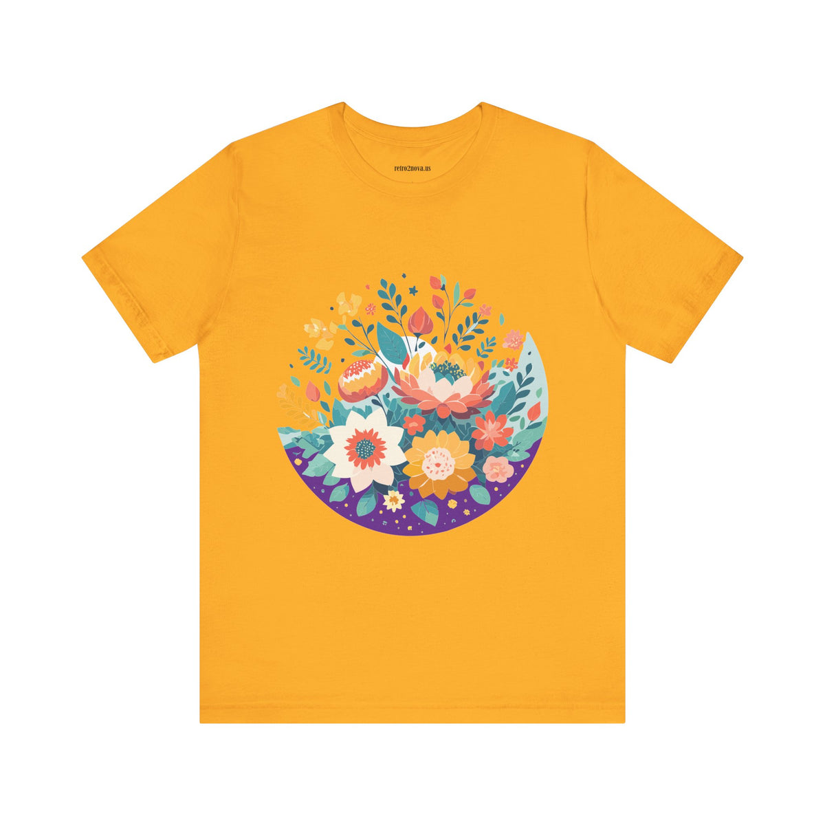 Floral Graphic Unisex Cotton Bella+Canvas Tee with Flowers Design ab101