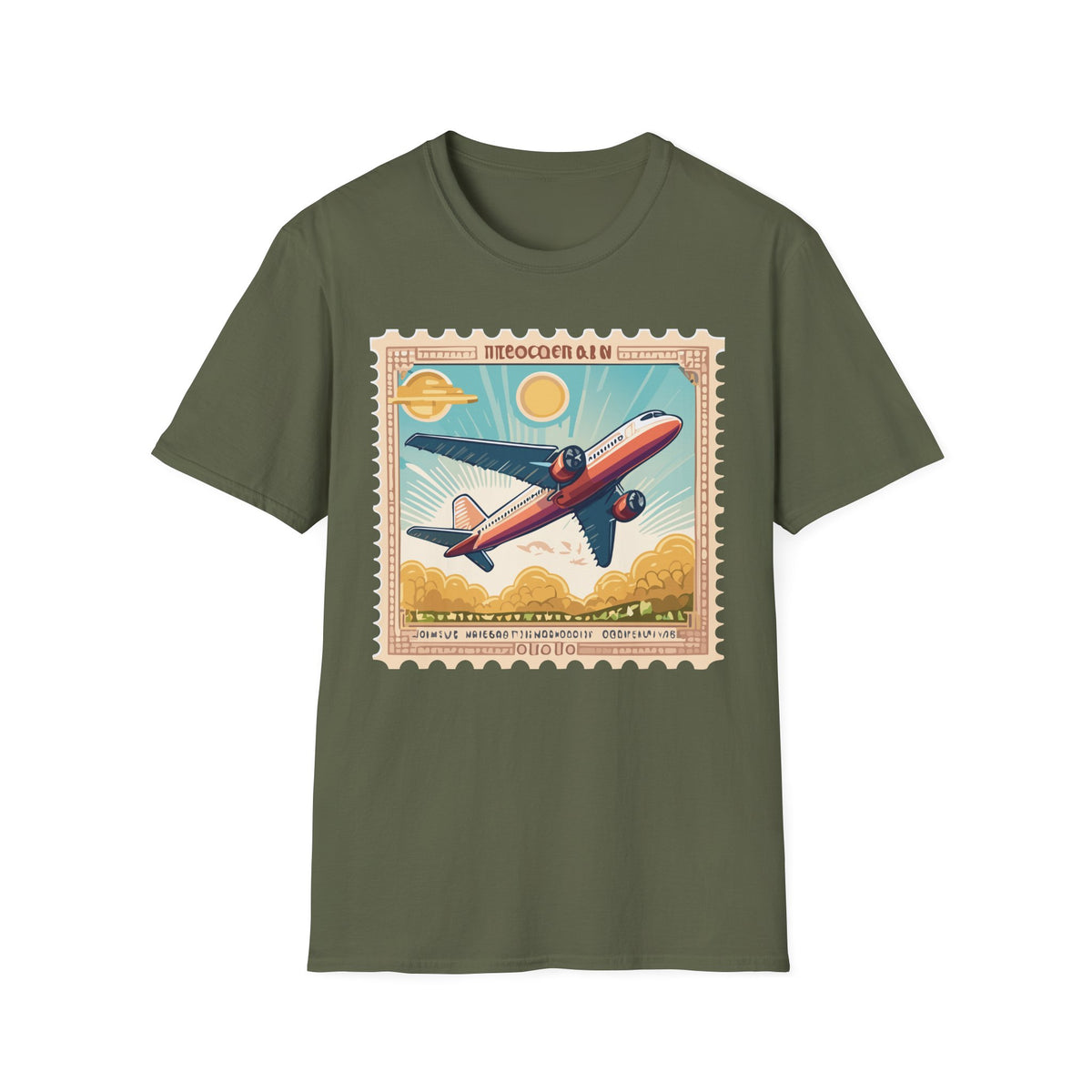 Vintage Airplane Poster T-Shirt | Retro Travel Aviation Art