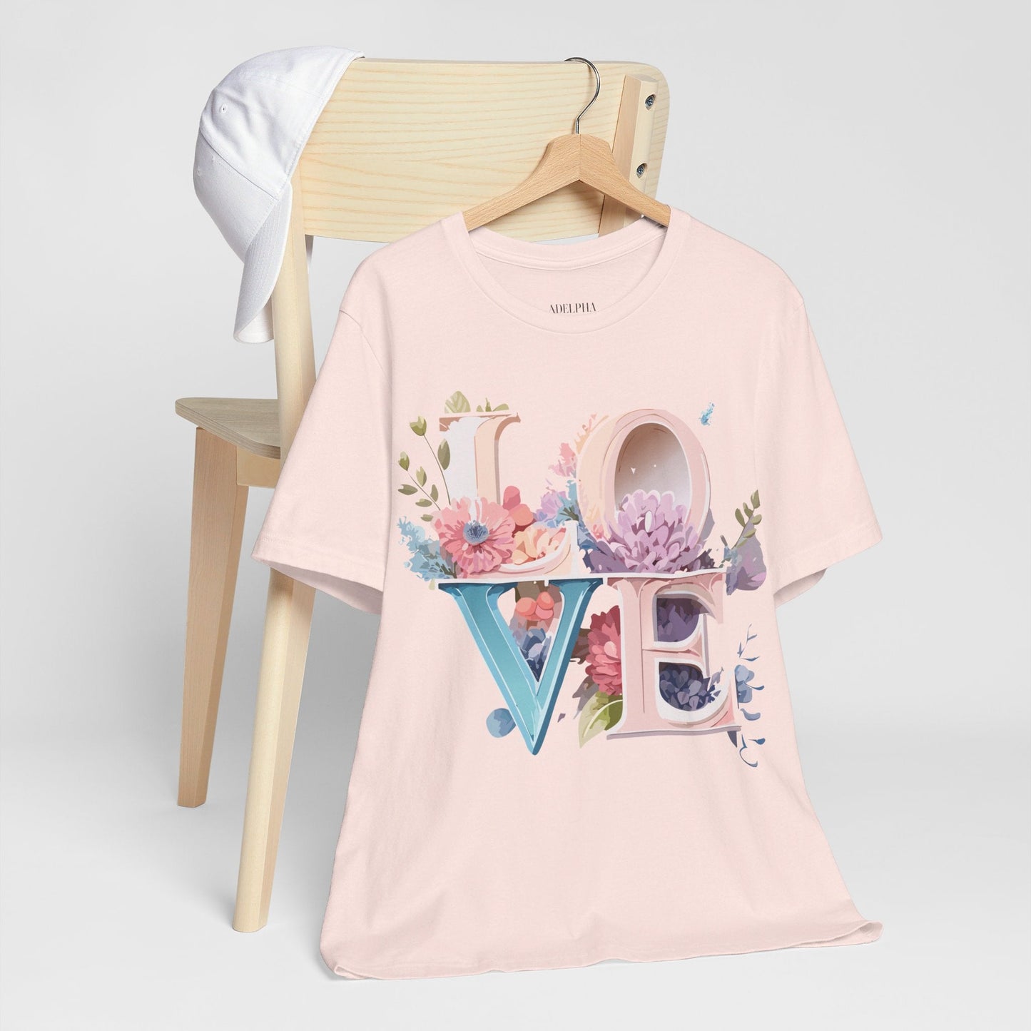 Valentine Day Graphic Unisex 100 Cotton Vintage Artwork with Love and Flower Design Tee 43