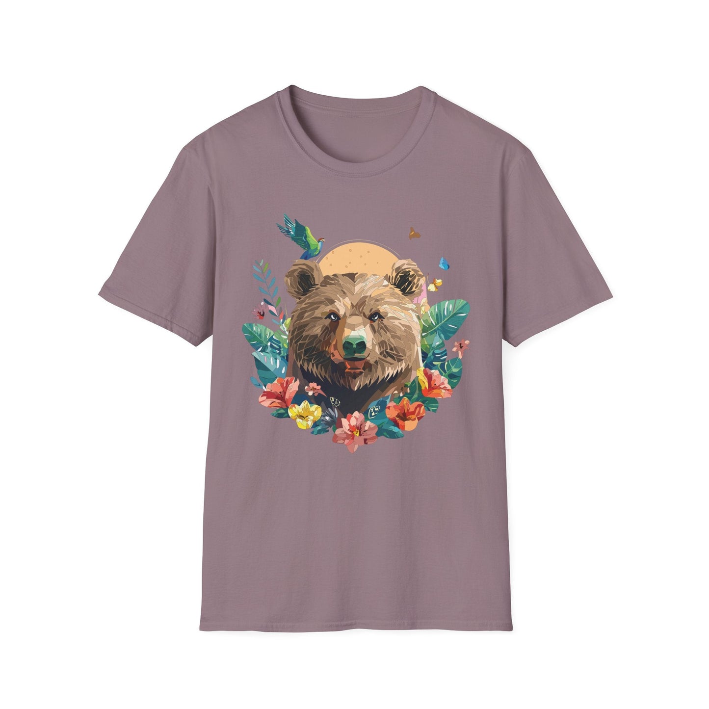 Bear T Shirt Unisex Graphic Tee Bear Lover Gift 100 Percent Ring Spun Cotton Softstyle 64000 Gildan