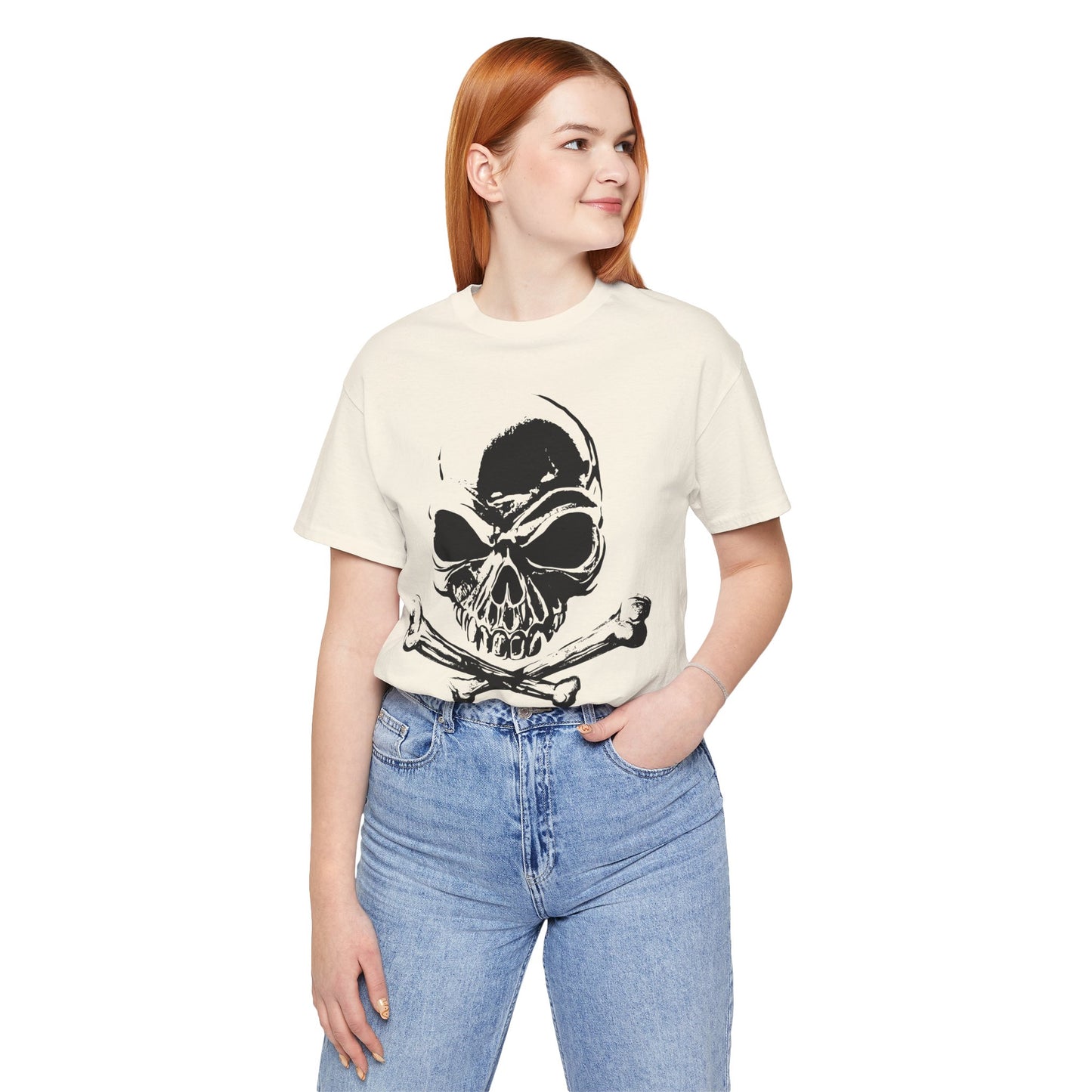 Black Skull Graphic Design Tee, Skull Shirt, Vintage Tees, Art Design T-Shirt, Vintage Graphic Tee, Art Shirts with Skulls