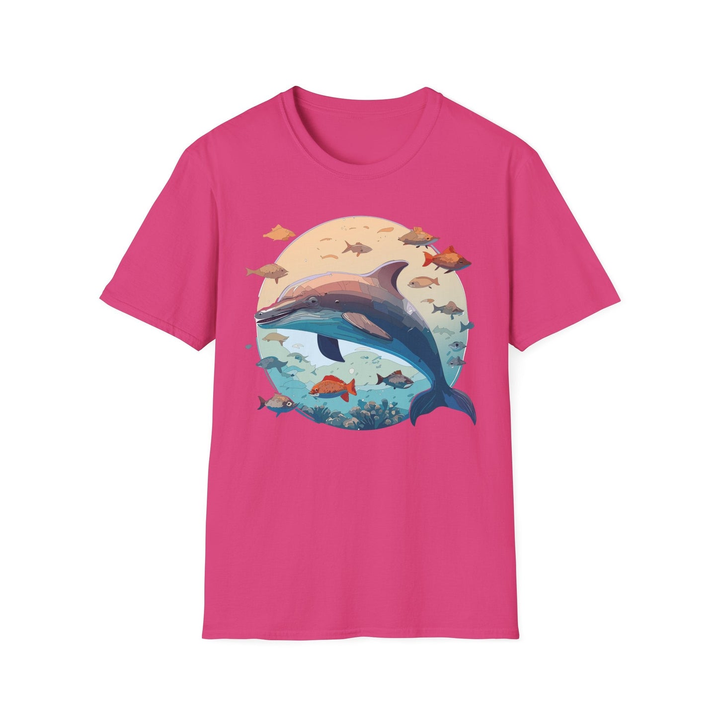 Dolphin Shirt Unisex Softstyle T Shirt 64000 100 Percent Ring Spun Cotton Tee For Everyday Comfort