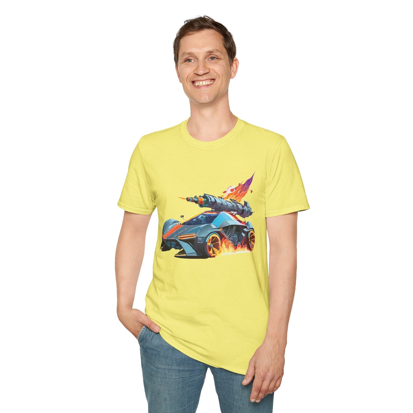 Car T Shirt for Car Lovers Unisex Softstyle Tee 64000 Hot Wheels Design Shirt with Cars