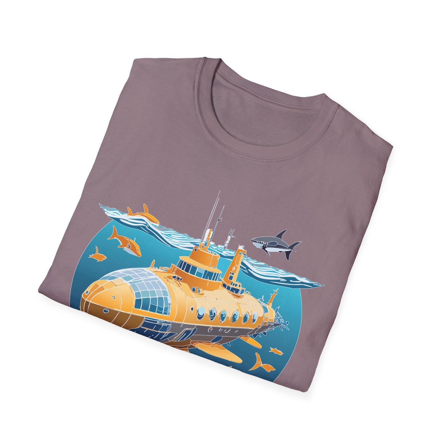 Ocean Themed Unisex Softstyle T Shirt 100 Percent Ring Spun Cotton U Boat Design Tee Everyday