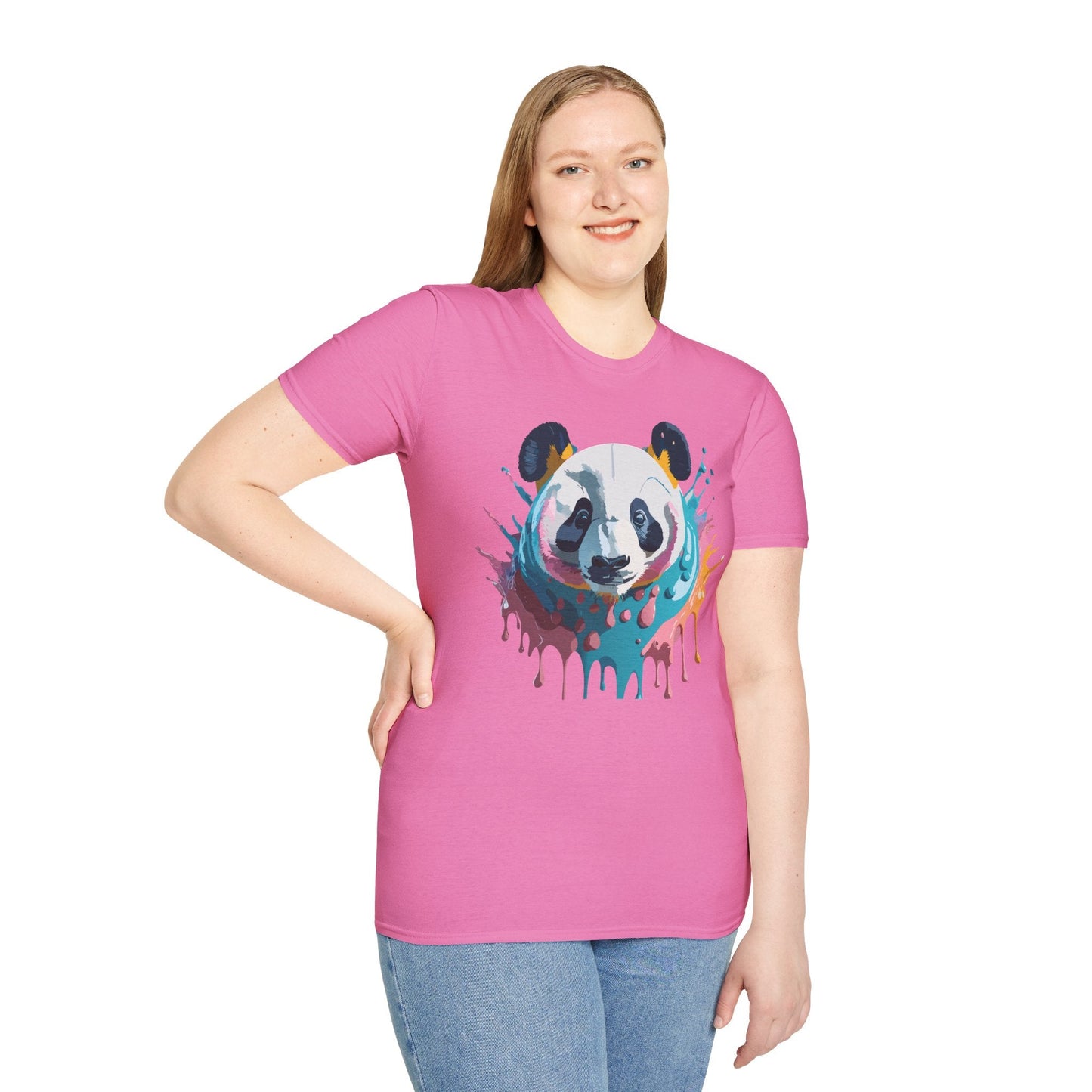 Panda Shirt Unisex T Shirt Gildan Softstyle 64000 Panda Graphic Animal Tee 100 Percent Cotton