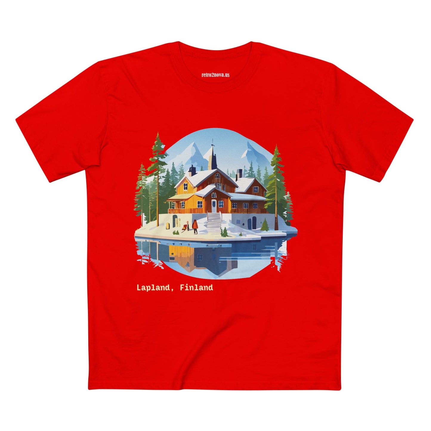 Lapland Travel Shirt Unisex Premium Cotton Tee With Original Art Design Retro2Nova
