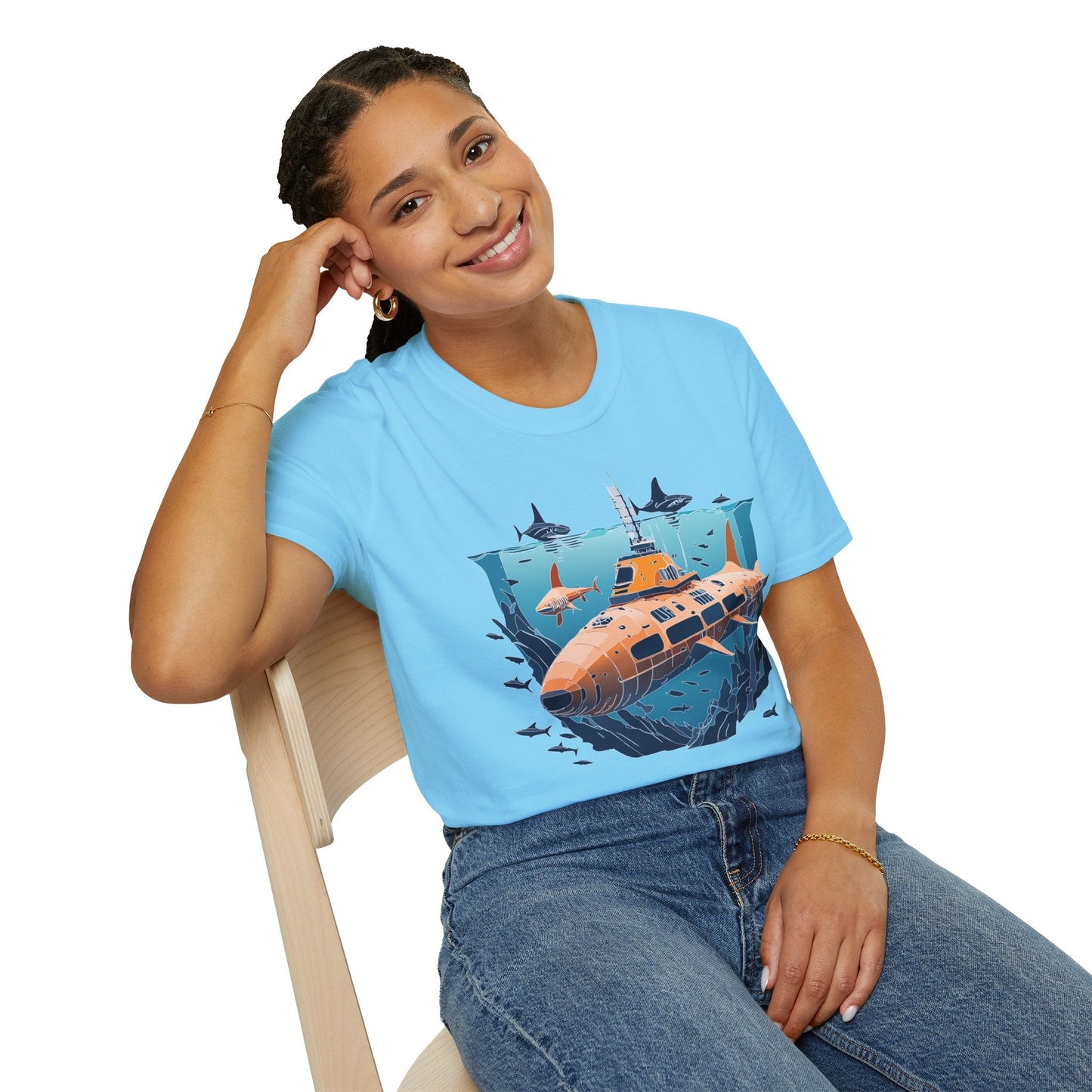 Ocean T Shirt Unisex Gildan Softstyle 64000 Ocean Theme Tee 100 Percent Cotton Fabric