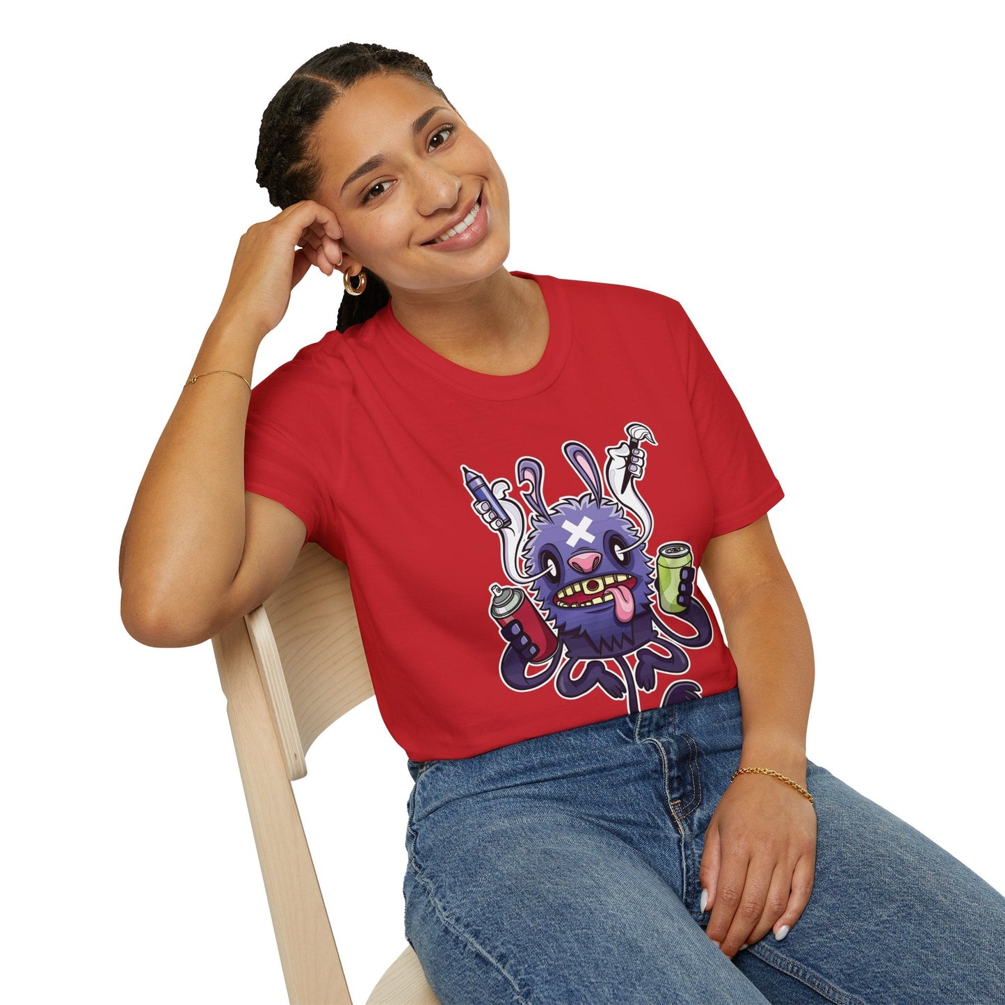 Cartoon T Shirt Animation T Shirt Funny Tee Shirt Unisex Softstyle Gildan 64000 Art Design