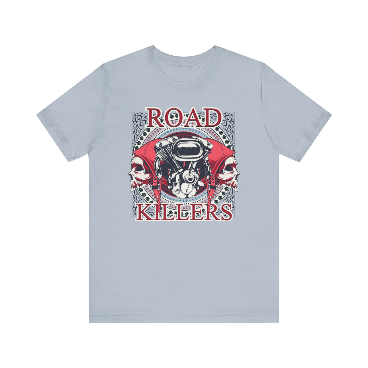Dark Road Motorcycle Helmet Skull Tee Biker graphic Unisex Cotton t-shirt G-1
