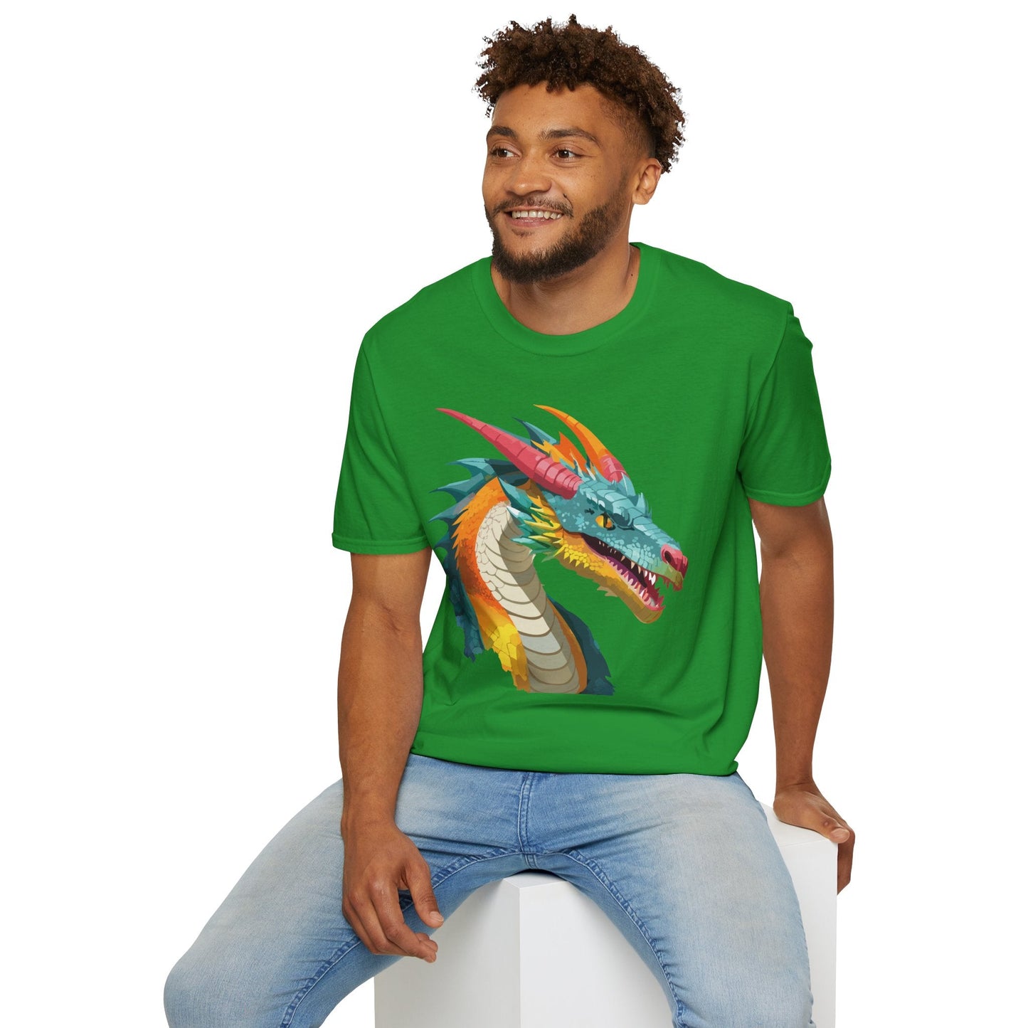 Dragon Graphic Unisex Cotton Softstyle Art Design Tee With Animals 1