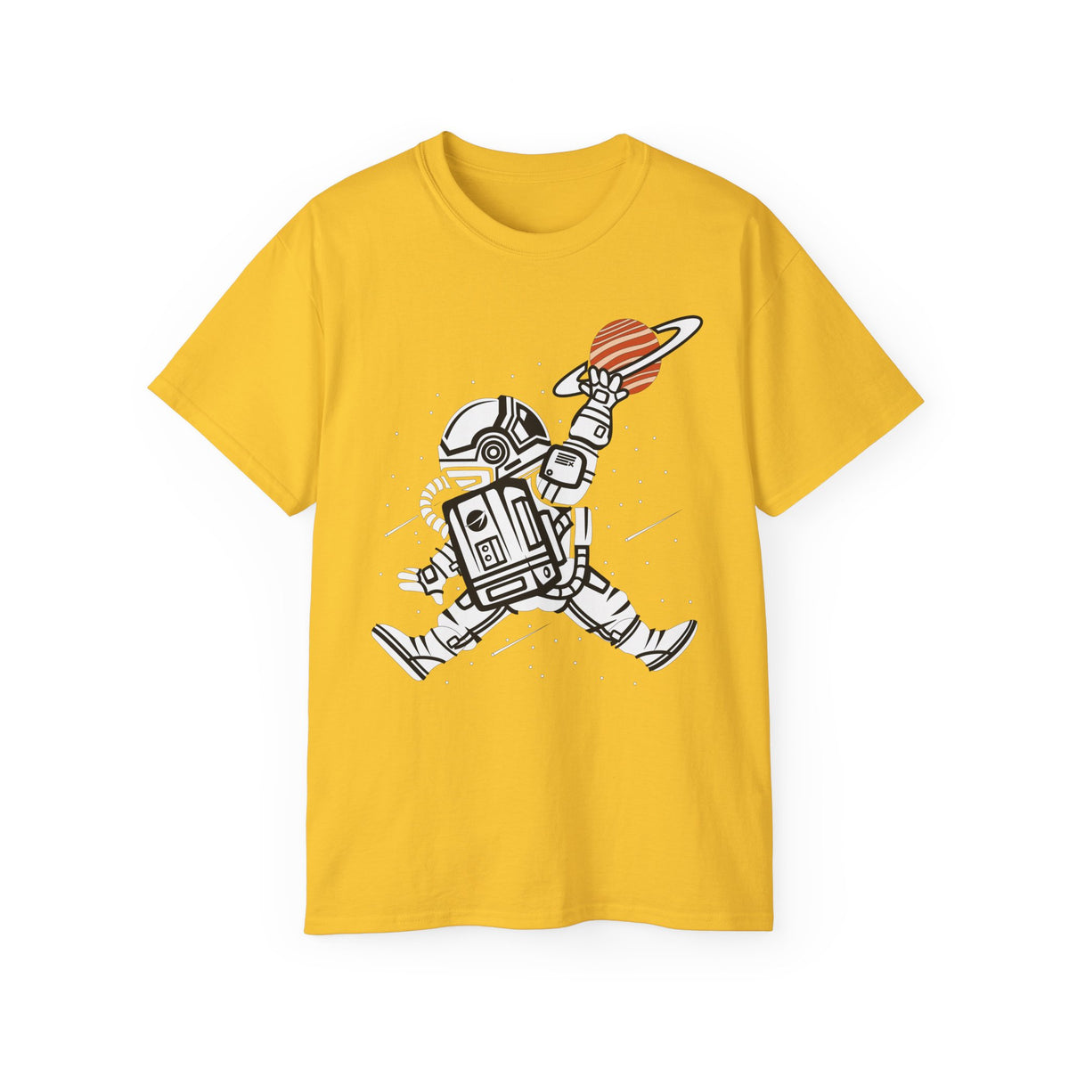 Astronaut Cartoon Graphic Tee Unisex 100 Cotton Gildan T-Shirt