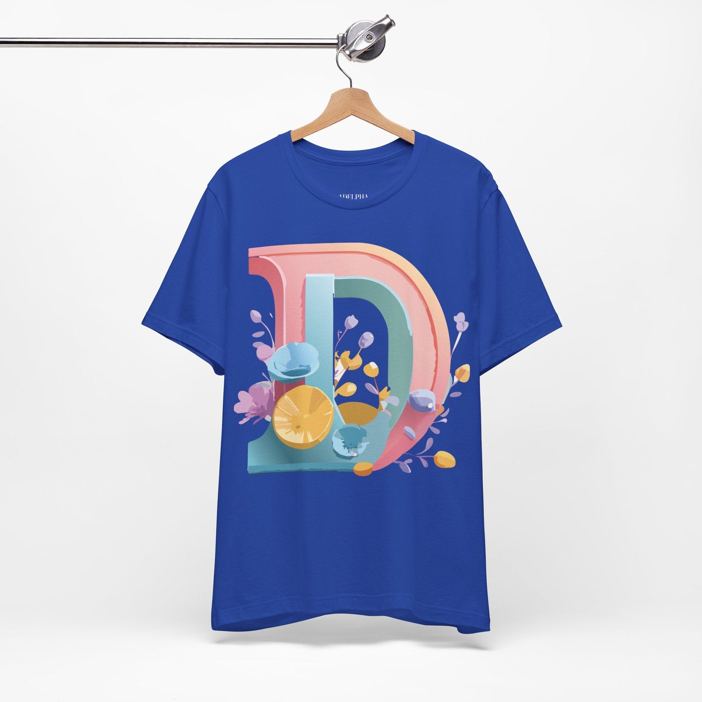 Letter D Shirt Unisex Jersey Graphic Tee From Adelpha With Vintage Inspired Artwork Short Sleeve