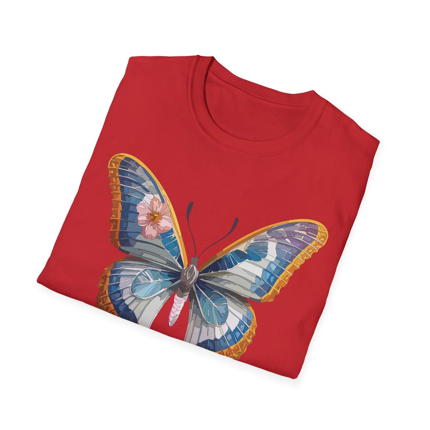 Unisex Butterfly Shirt Softstyle Tee 100 Percent Ring Spun Cotton Monarch Print Tee