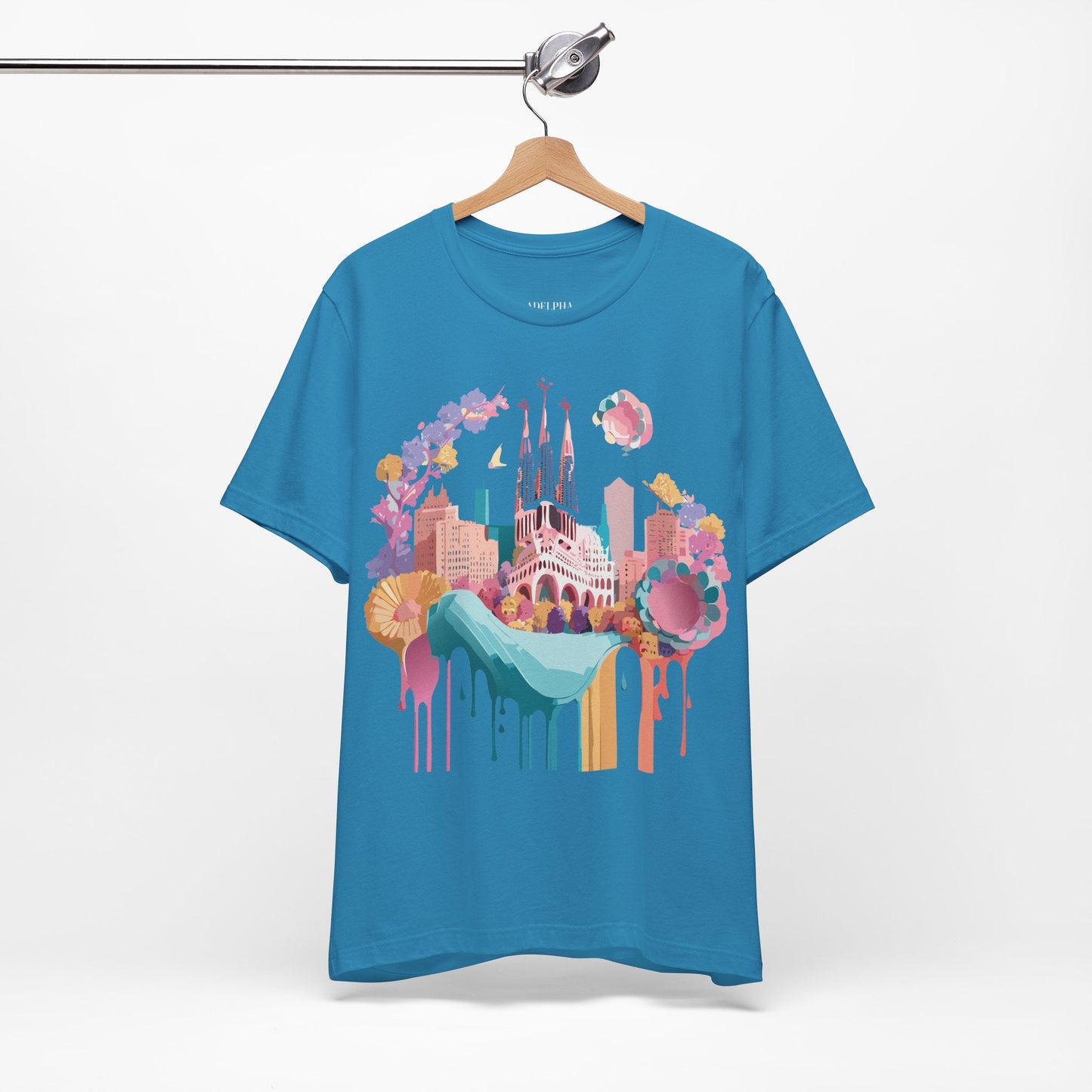Tourist Shirt Barcelona Graphic Tee Unisex Vintage Style Adelpha Artwork Art Design Tee