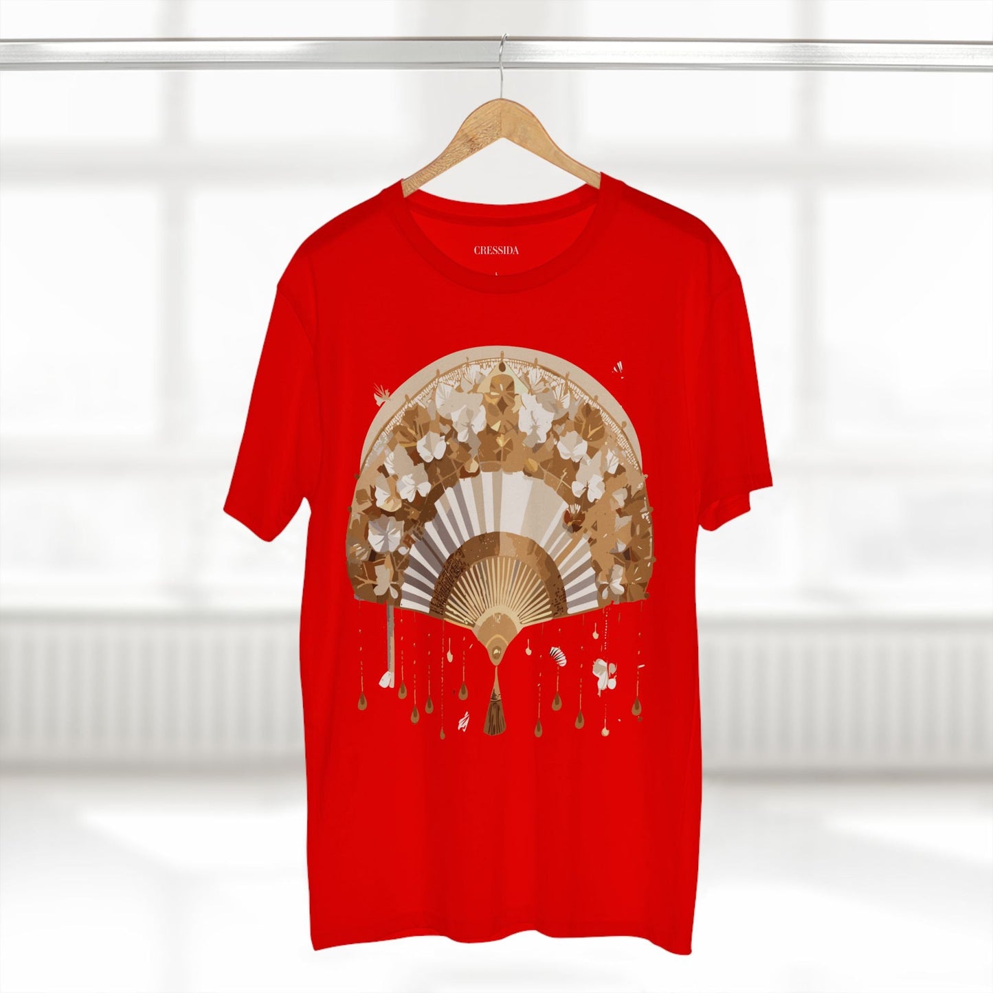 Antique Fan Graphic Design T-Shirt Unisex 100 Cotton Floral Carnival Artwork Tee 17
