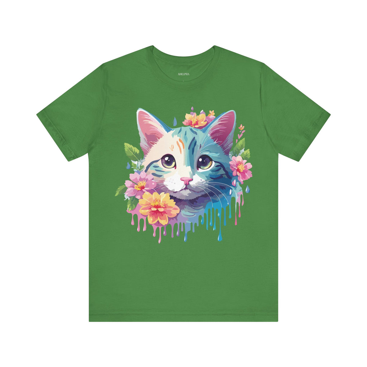 Cat Graphic Unisex Cotton Bella+Canvas Tee with Art Animal Design e107