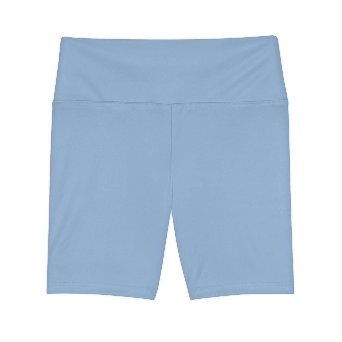 Powder Blue Women's Workout Shorts — Solid High-Waist Biker Shorts for Exercise & Everyday Wear