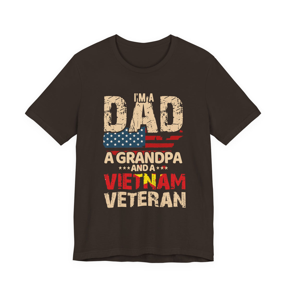 I'm a Dad a Grandpa and a Vietnam Veteran T-Shirt American Flag Patriotic Unisex Cotton Tee v3