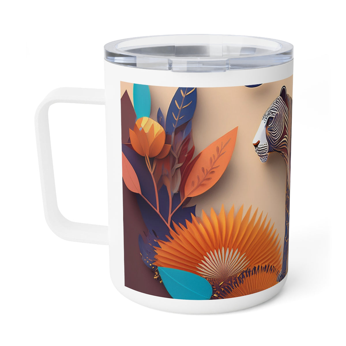 36 Art Design Insulated Coffee Mug Clear Lid 10oz Insulated Coffee Mug 10oz