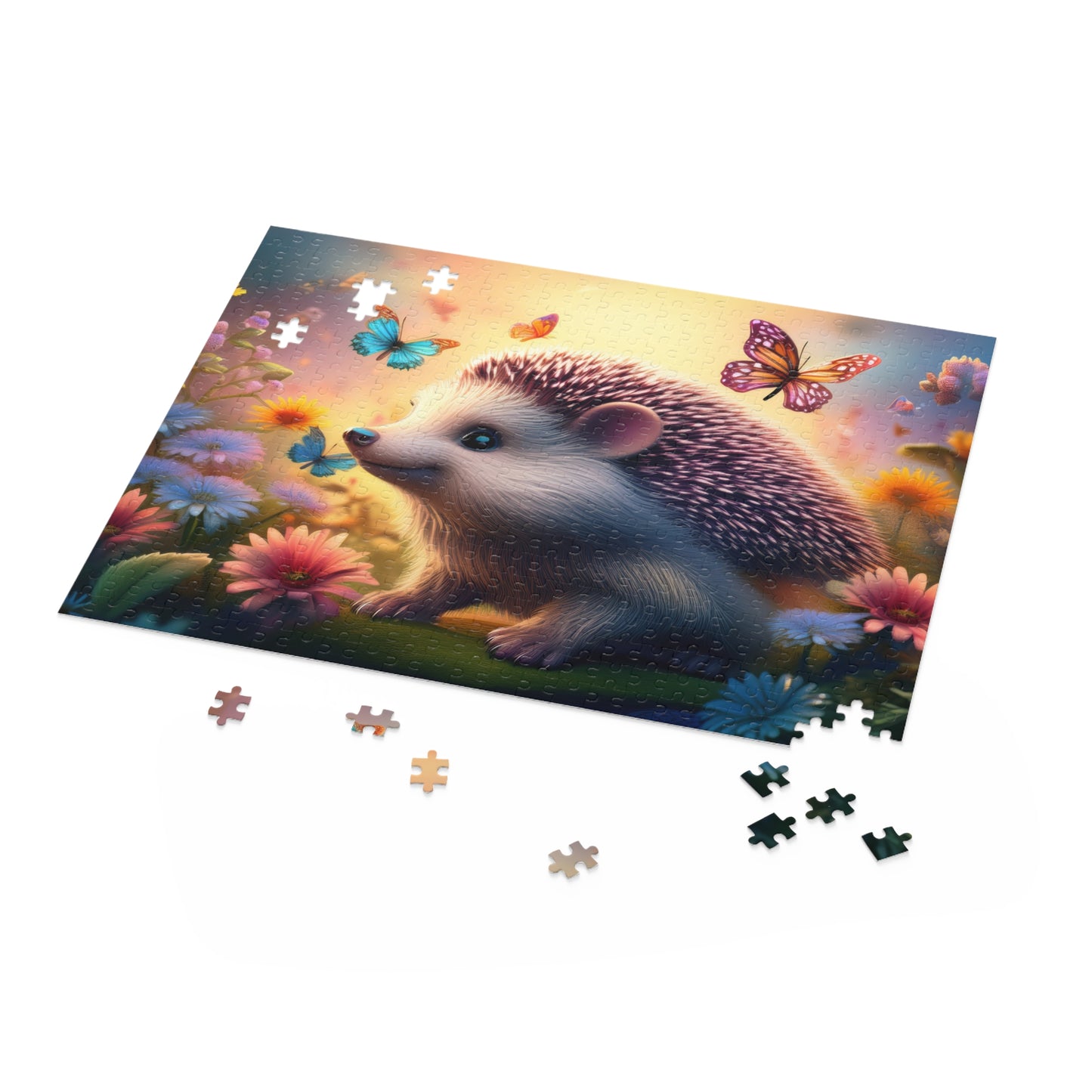 Puzzles-54 Kids Hedgehog Puzzle 500-Piece | Floral Hedgehog Puzzle 500-Piece, Animals Kids Puzzles Size: 16" x 20",  Ages 9+
