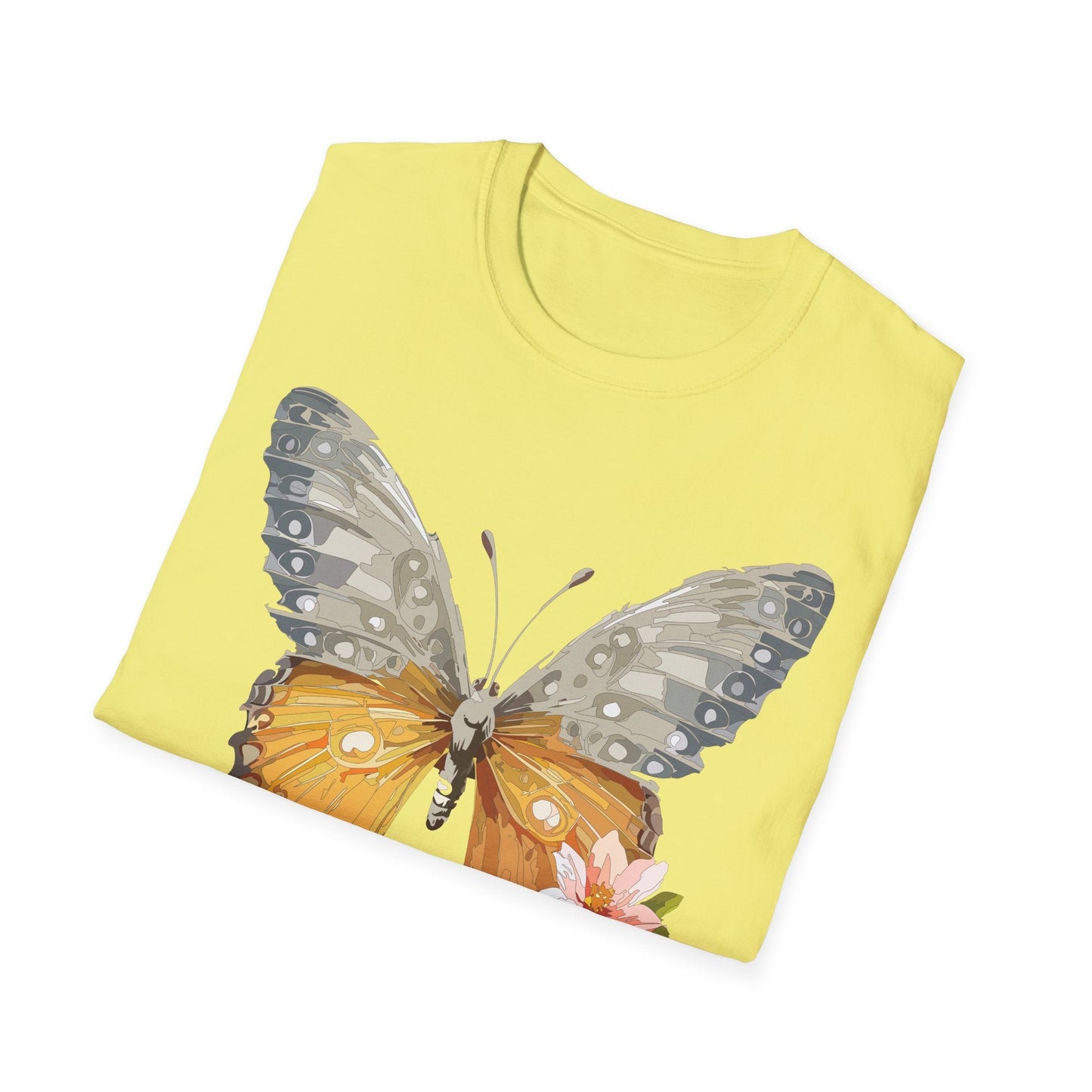 Unisex Butterfly T Shirt Monarch Print Softstyle Cotton Tee Gildan 64000 Lightweight Comfort
