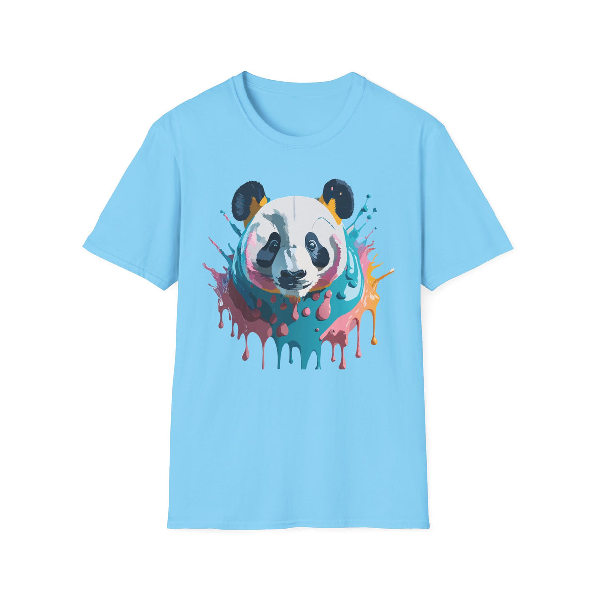 Colorful Watercolor Panda T-Shirt | Dripping Paint Panda Tee