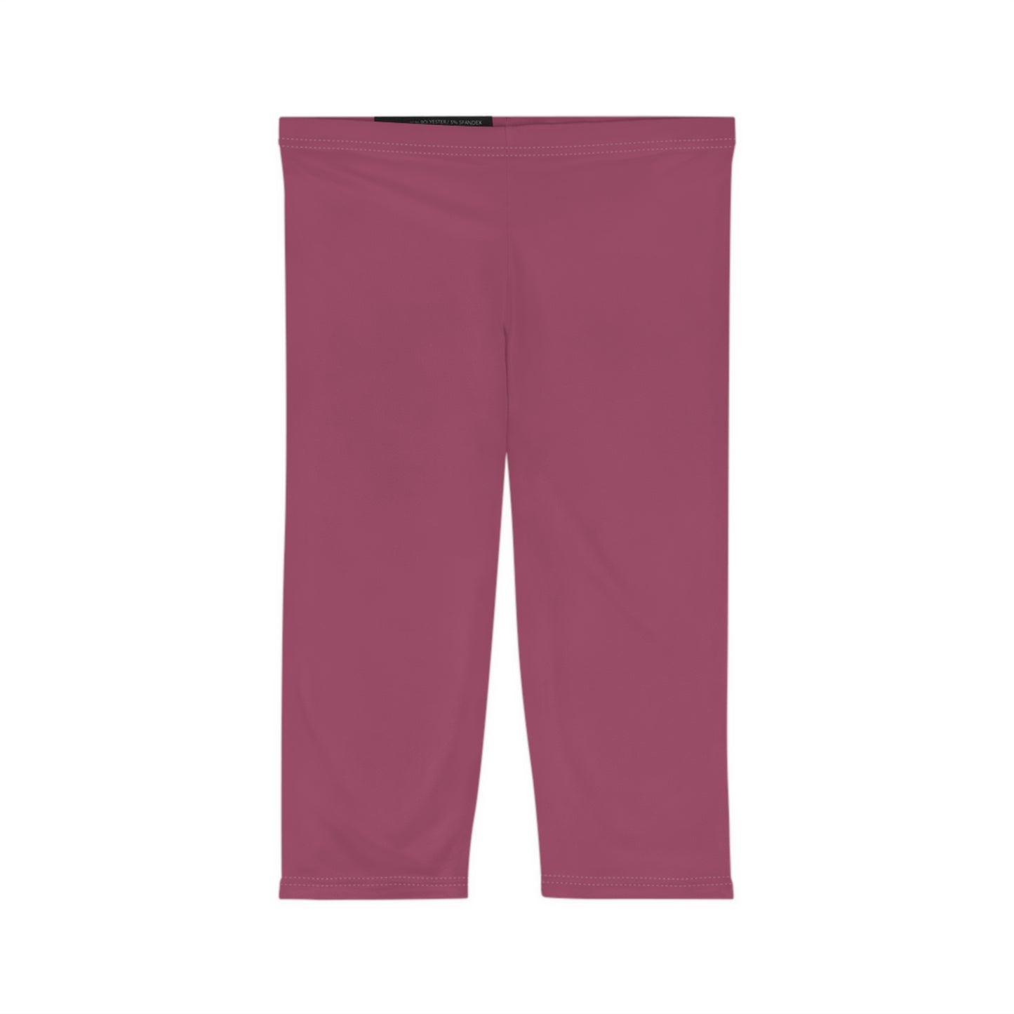 Rosewood Color Women's Brushed Suede Poly Span Casual Capri Leggings XS-2XL