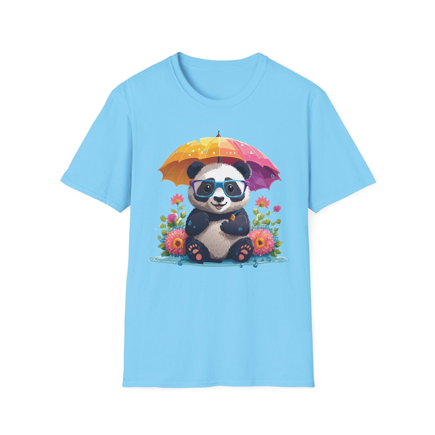 Unisex Panda Shirt Softstyle Tee 100 Percent Ring Spun Cotton Comfortable Animal Tee