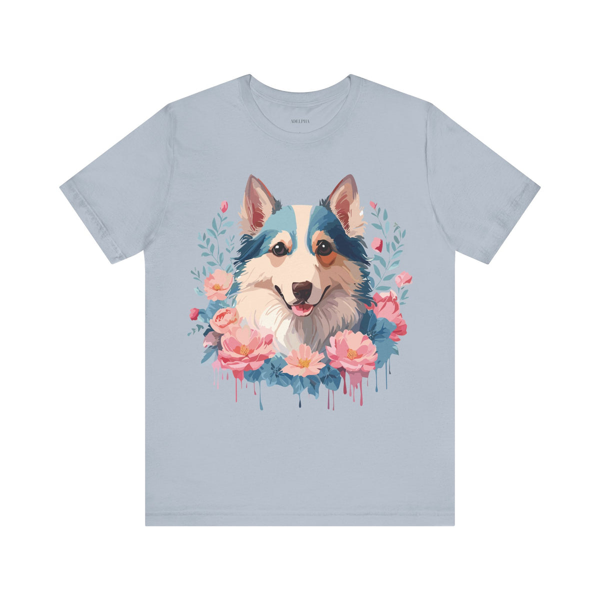 Dog Graphic Unisex Cotton Bella+Canvas Tee with Art Animal Design d09
