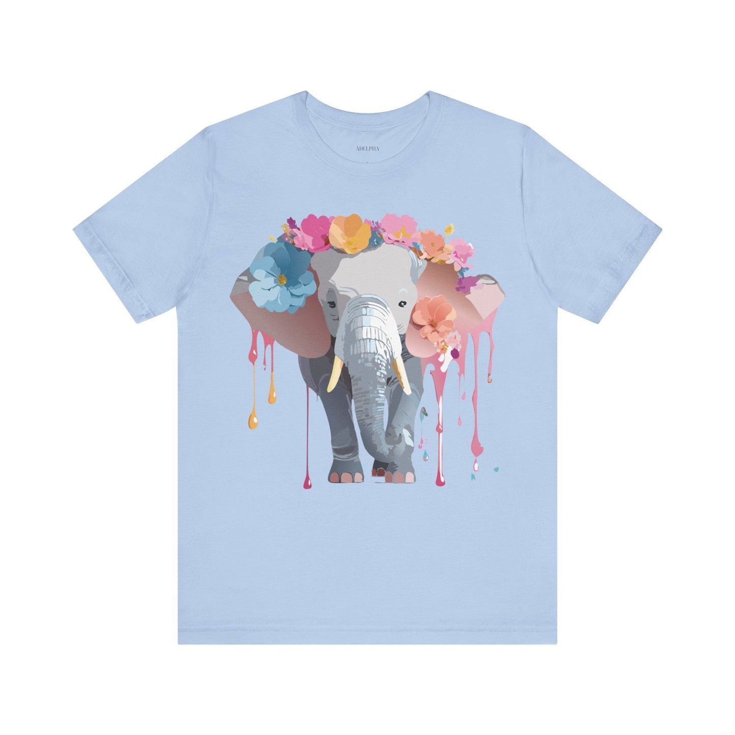 Adelpha Elephant Graphic Tee Unisex Short Sleeve Jersey Shirt With Vintage Artwork