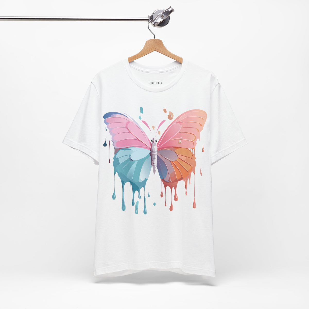 Butterfly Graphic Unisex Cotton Bella+Canvas Tee with Floral Art Design m07