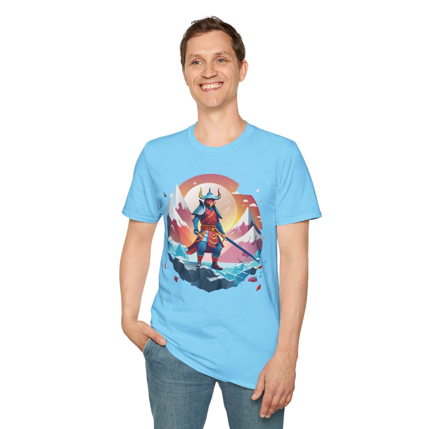 Samurai Style T Shirt Unisex Softstyle 64000 100 Percent Ring Spun Cotton Comfortable Tee